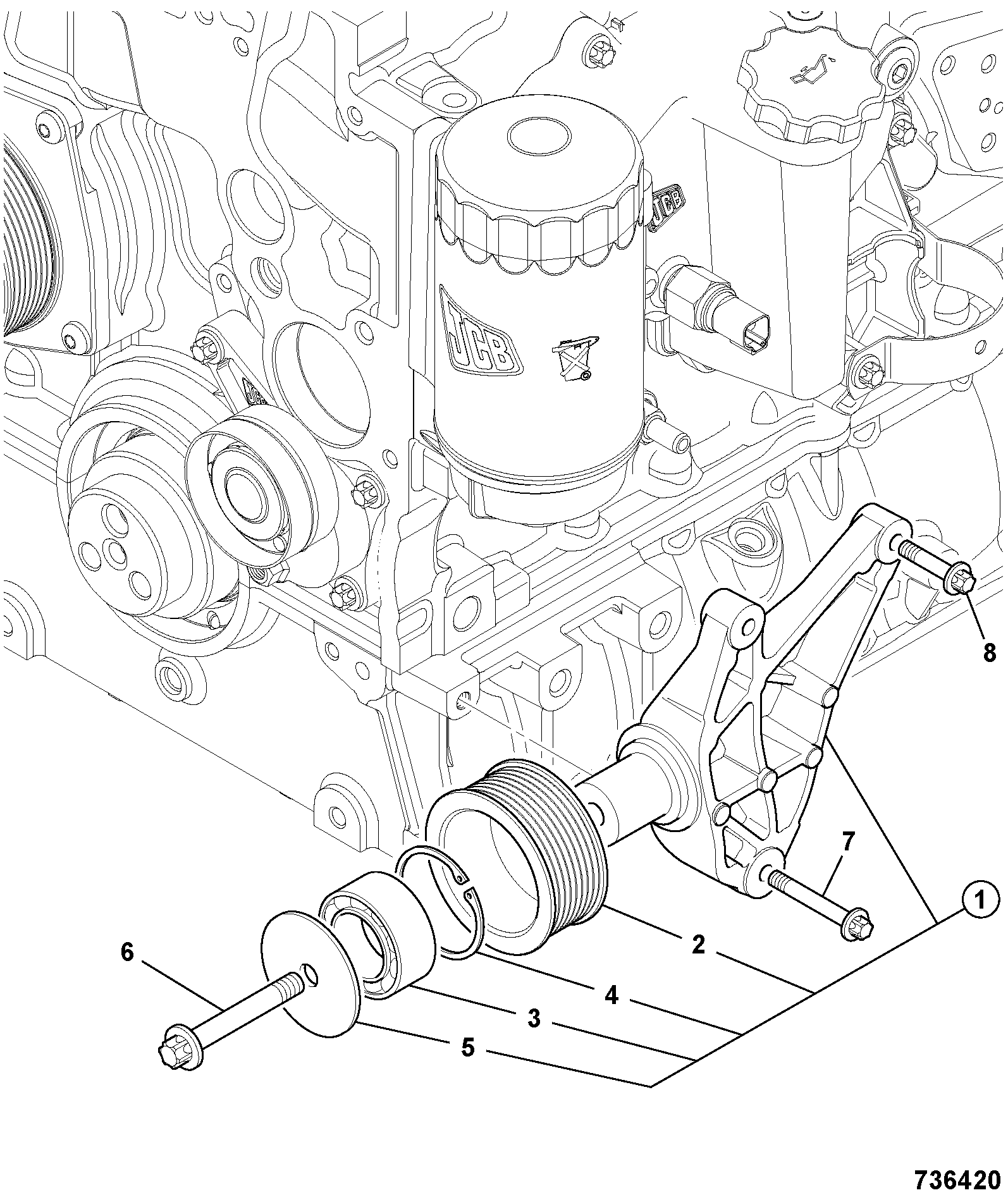 Натяжной ролик 320/08724 JCB