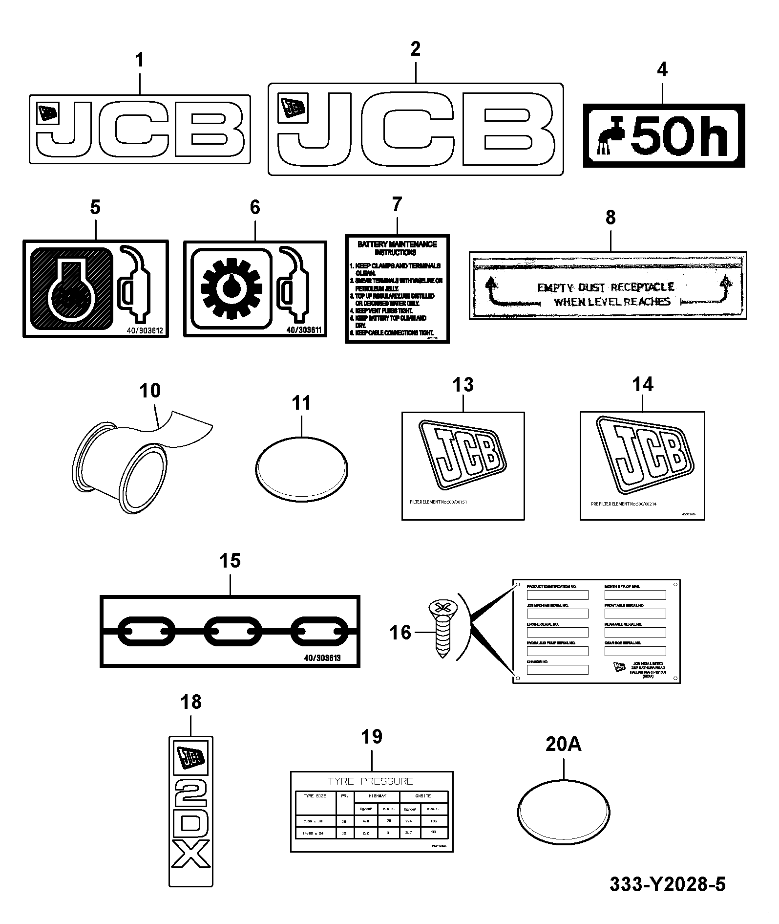 Наклейка 333/Y2579 JCB