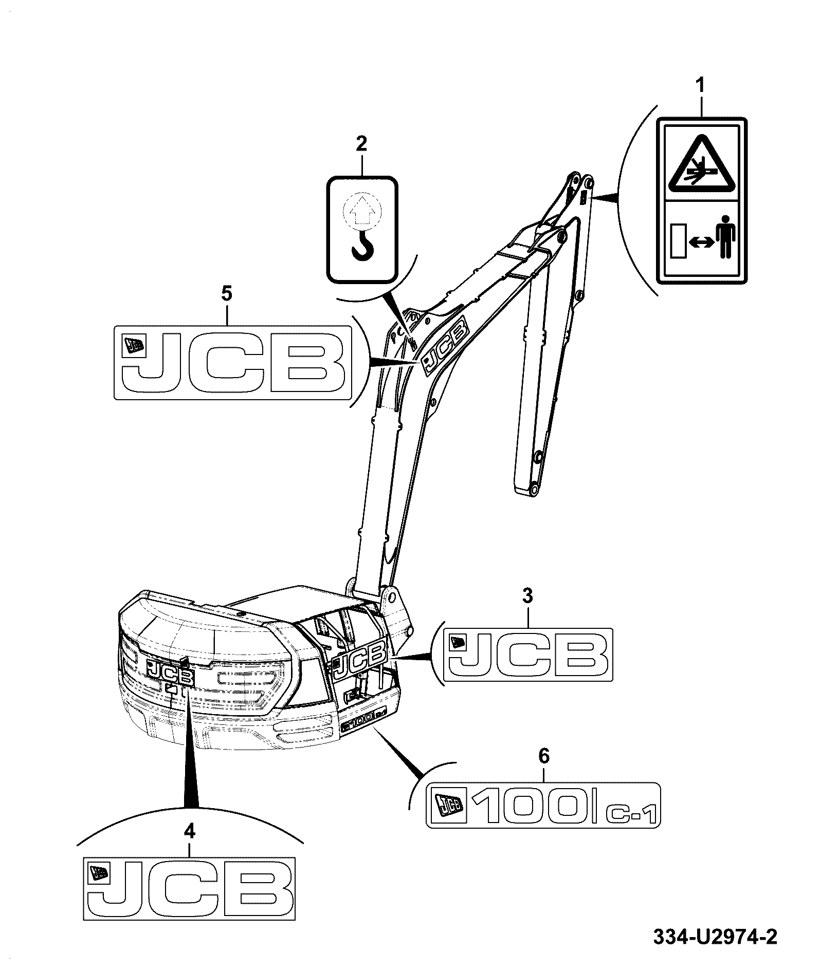 Наклейка 334/V1828 JCB