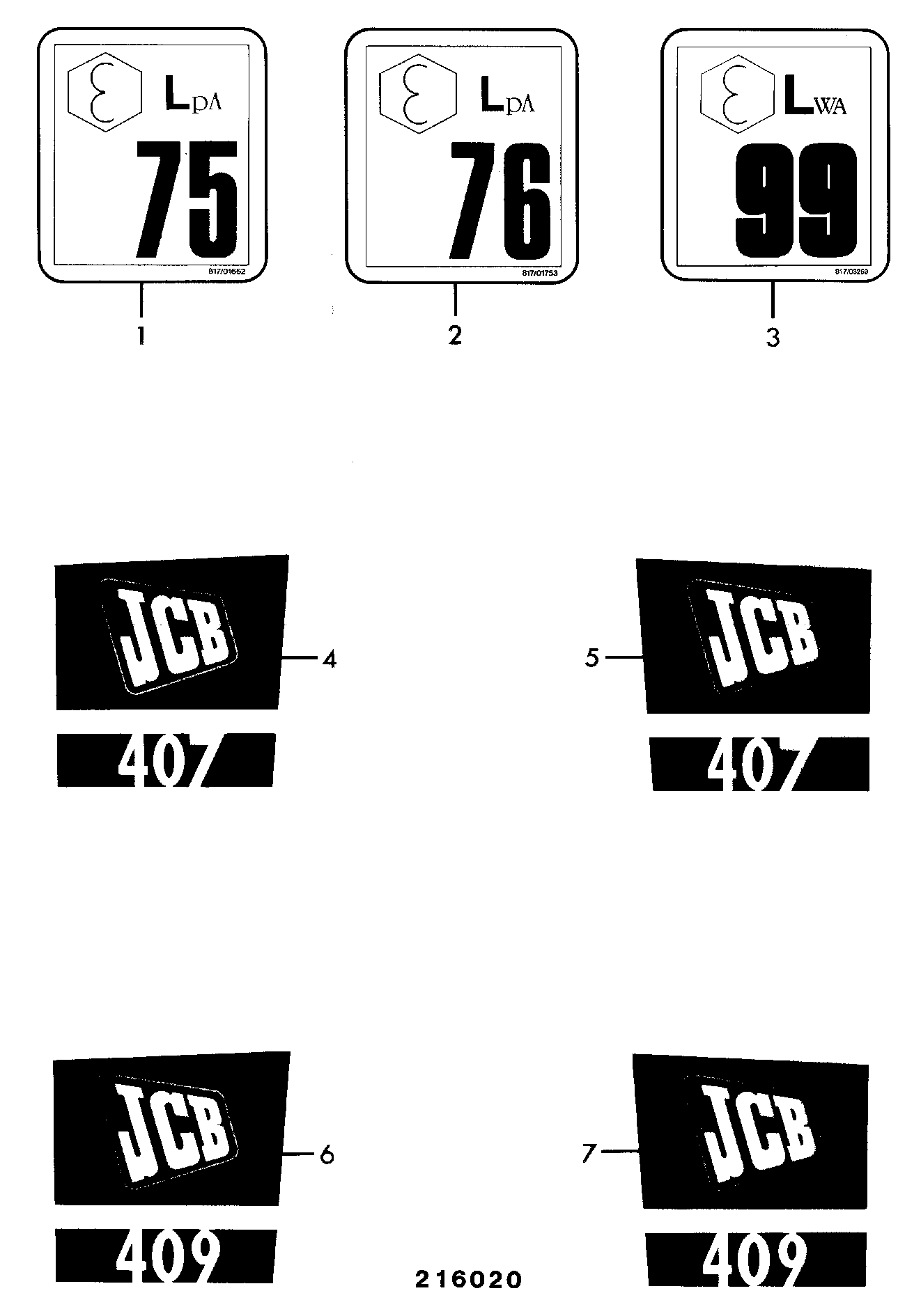 Наклейка 817/03554 JCB