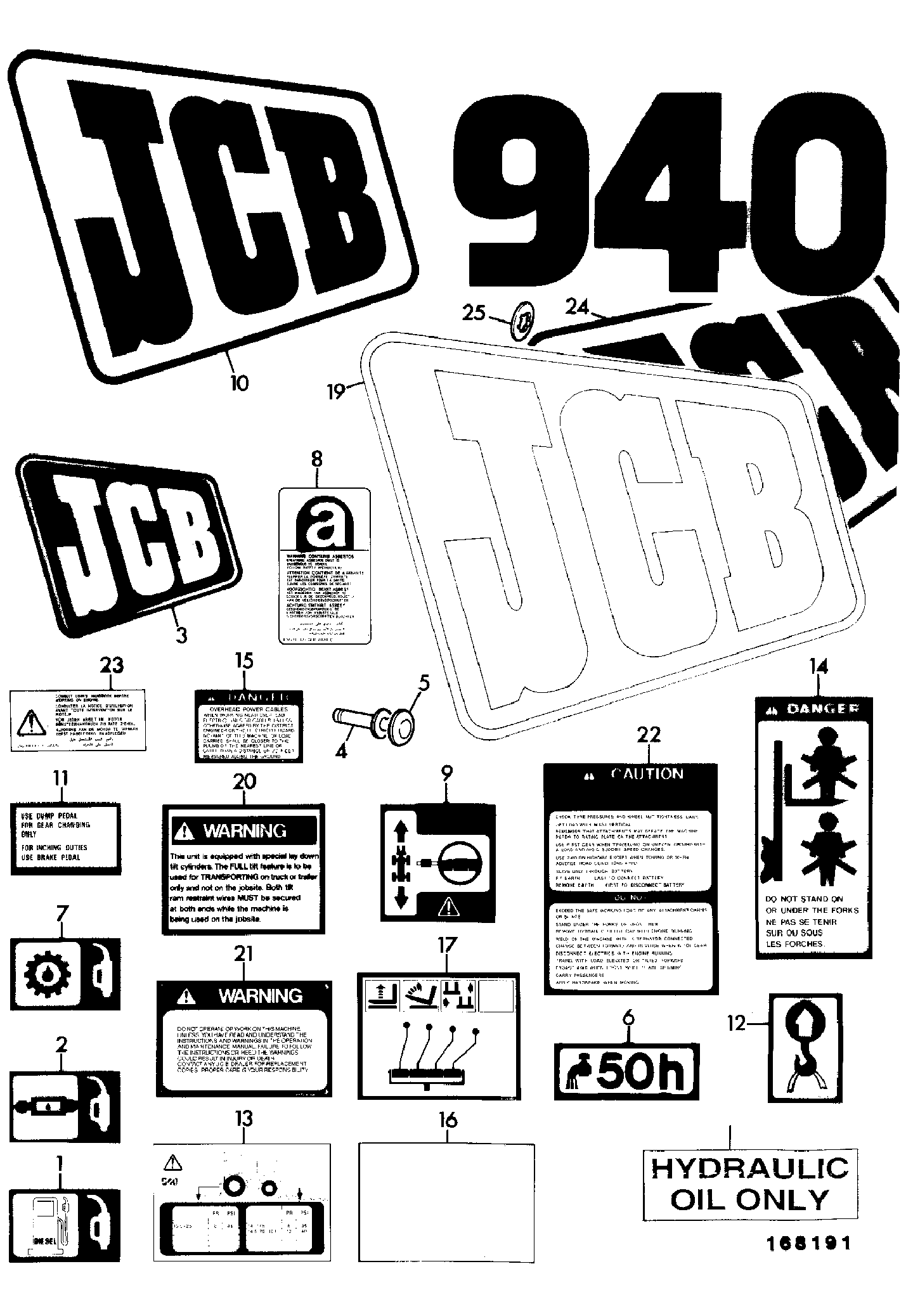 Табличка 817/01896 JCB