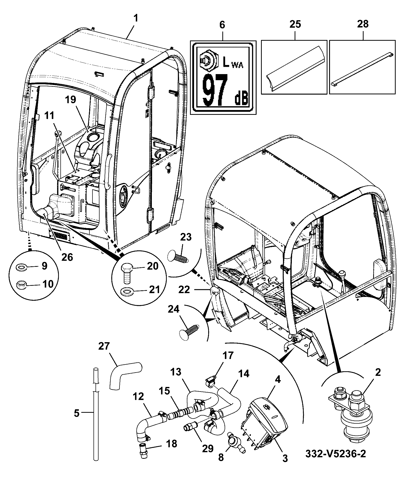 Кабина 332/V5235 JCB