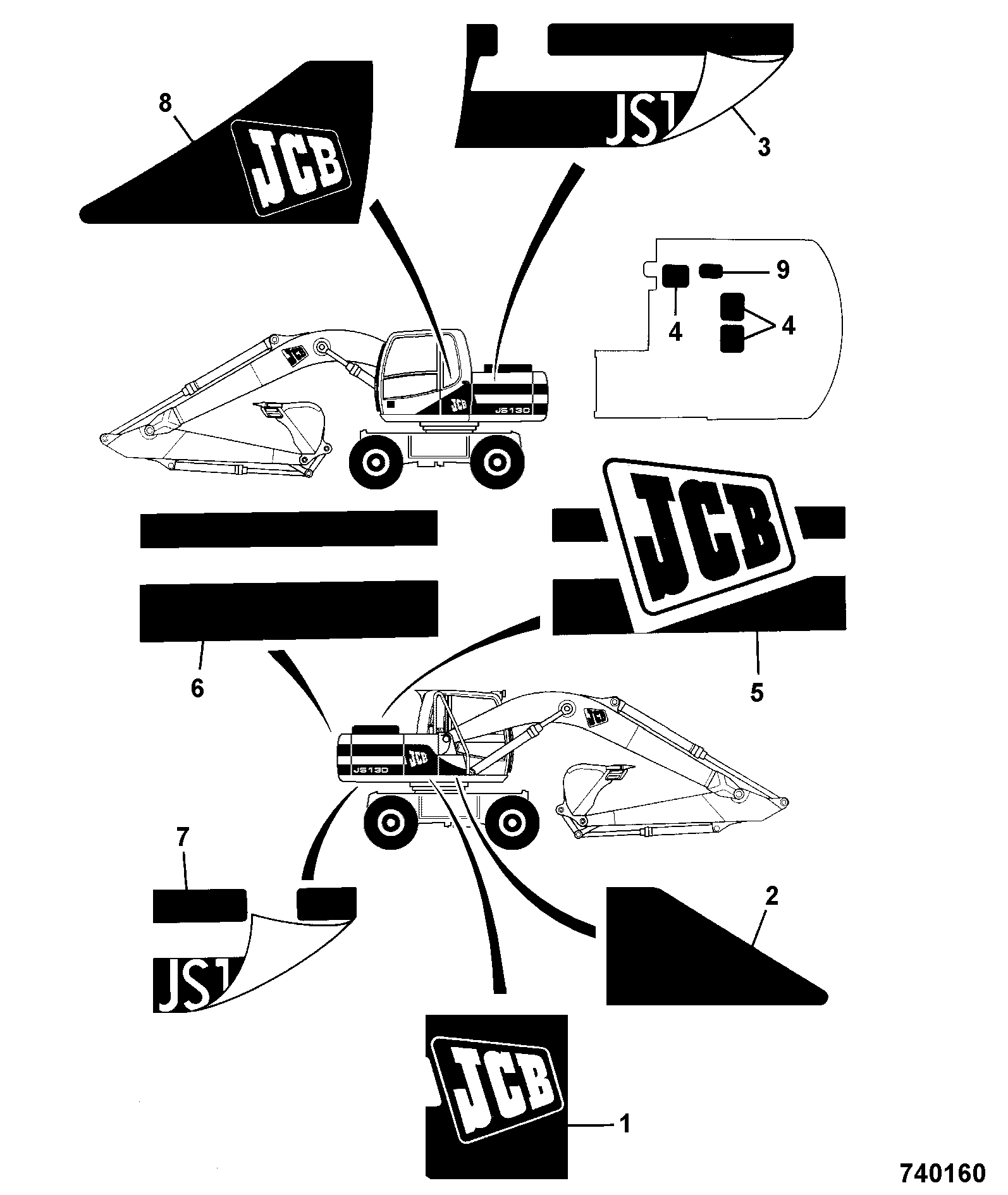 Наклейка JLP0286 JCB