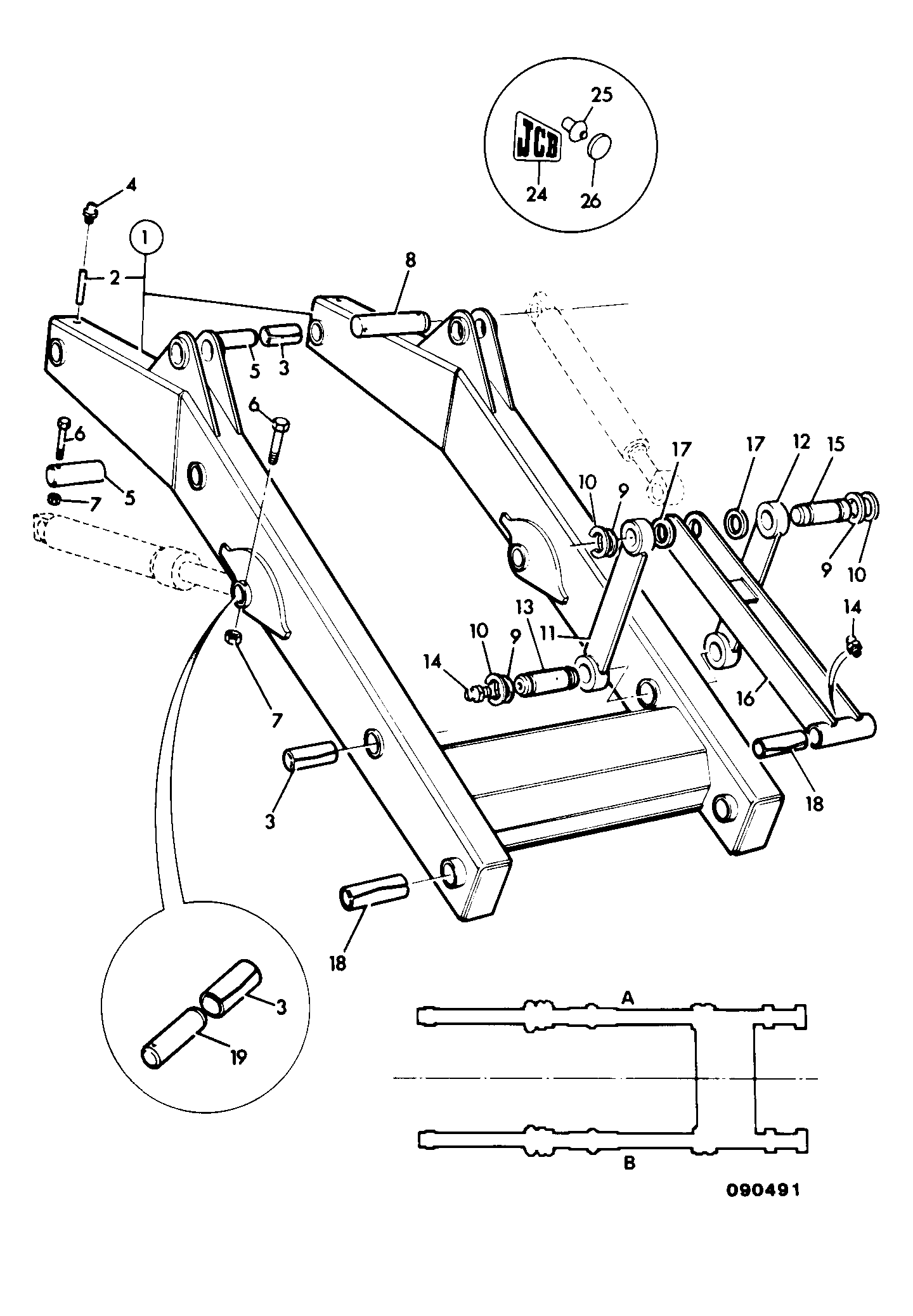 Рычаг 122/96500 JCB