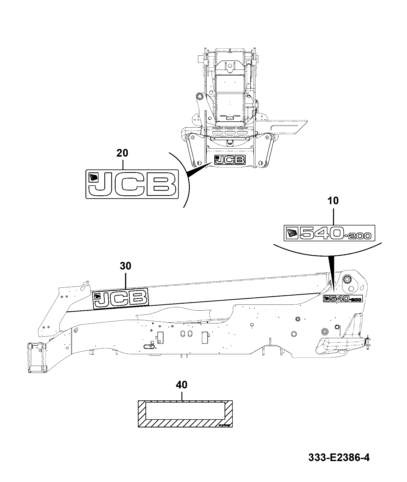 Наклейка 333/E1481 JCB