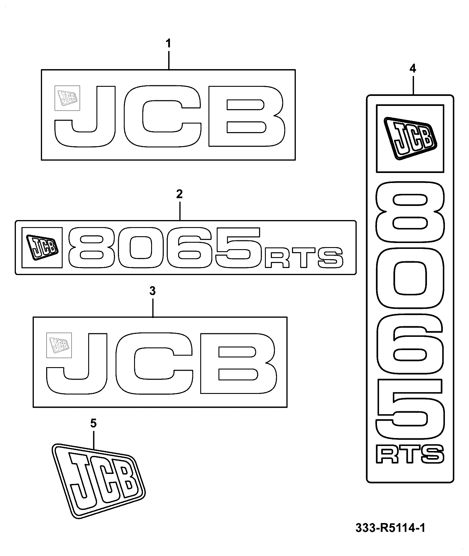 Наклейки 333/R5114 JCB