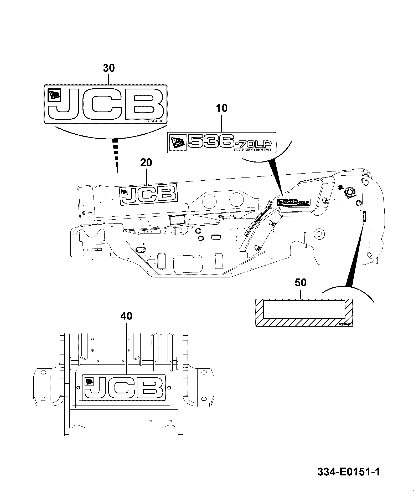 Наклейка 335/G6271 JCB