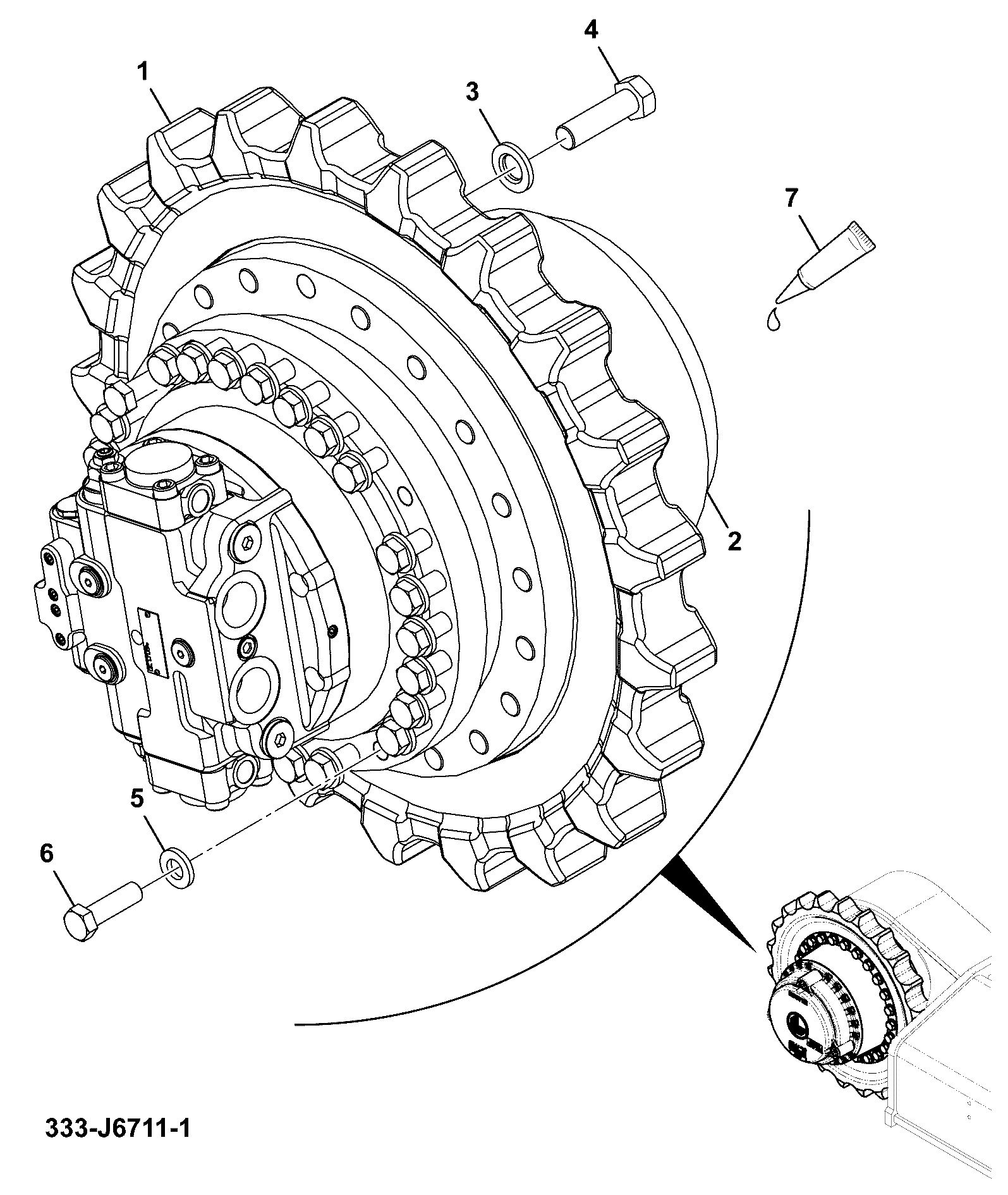 Мотор 333/K1153 JCB