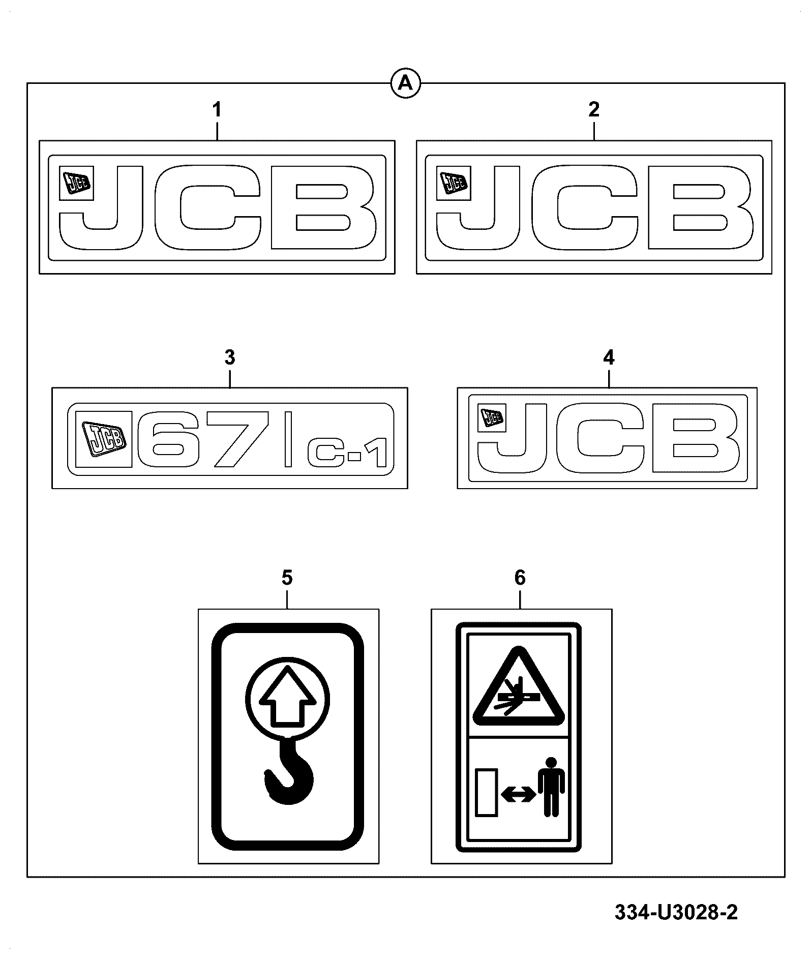 Наклейка 334/U2308 JCB