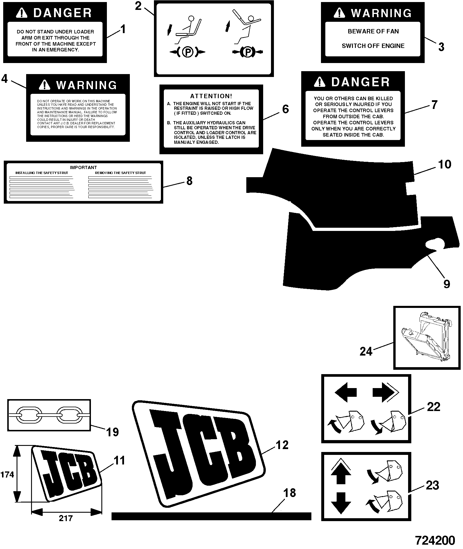Наклейка 817/17458 JCB