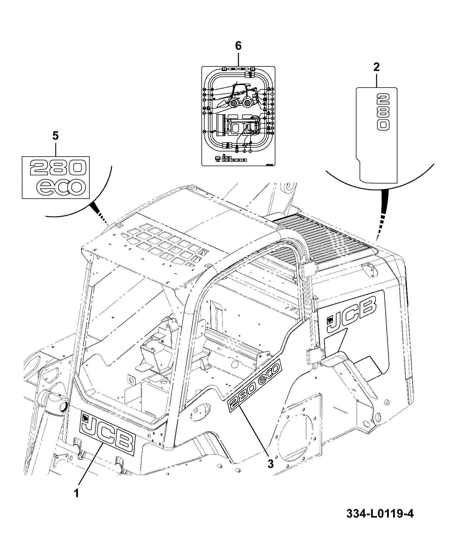Наклейка 333/X7258 JCB