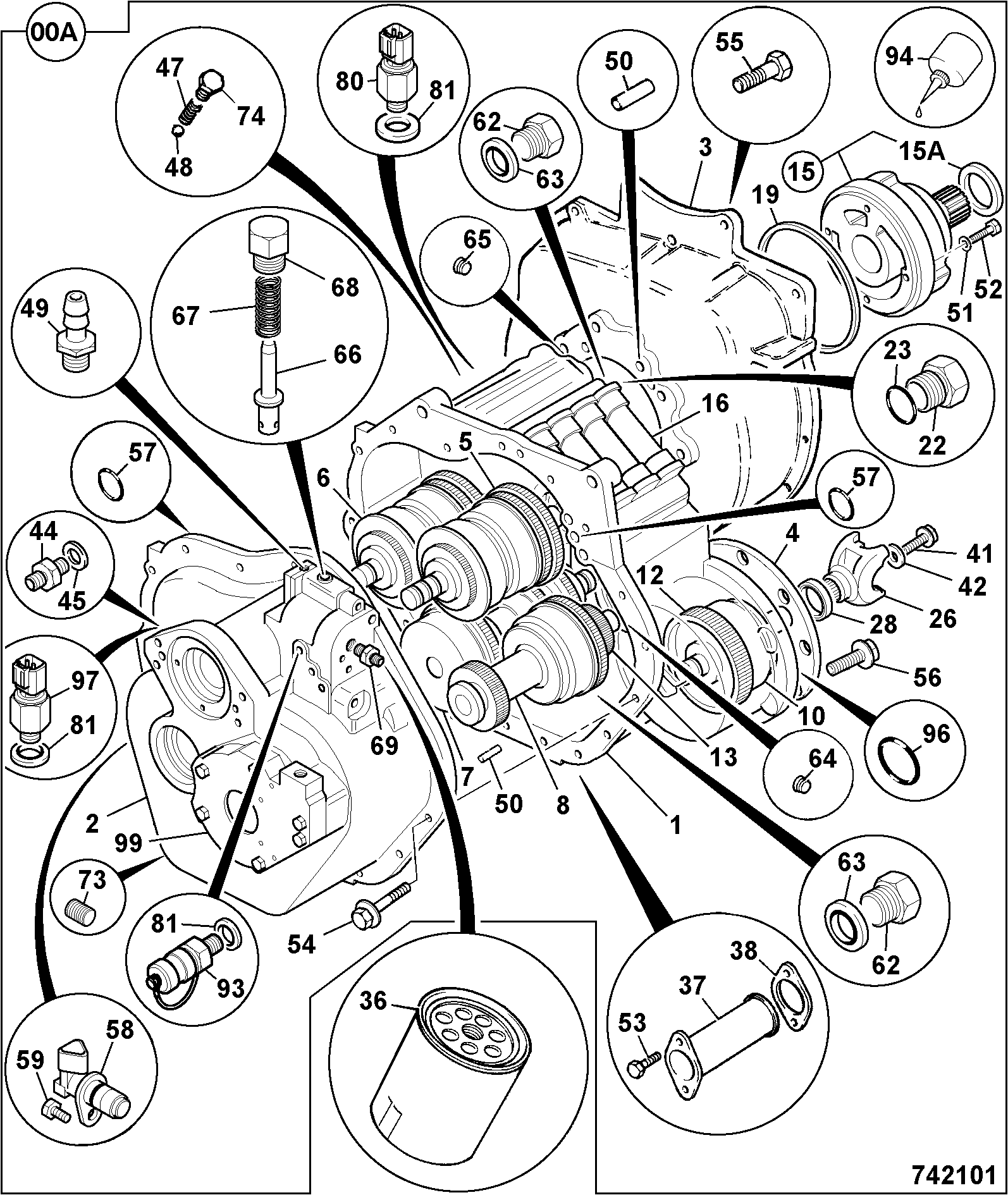 Коробка передач 442/00640 JCB