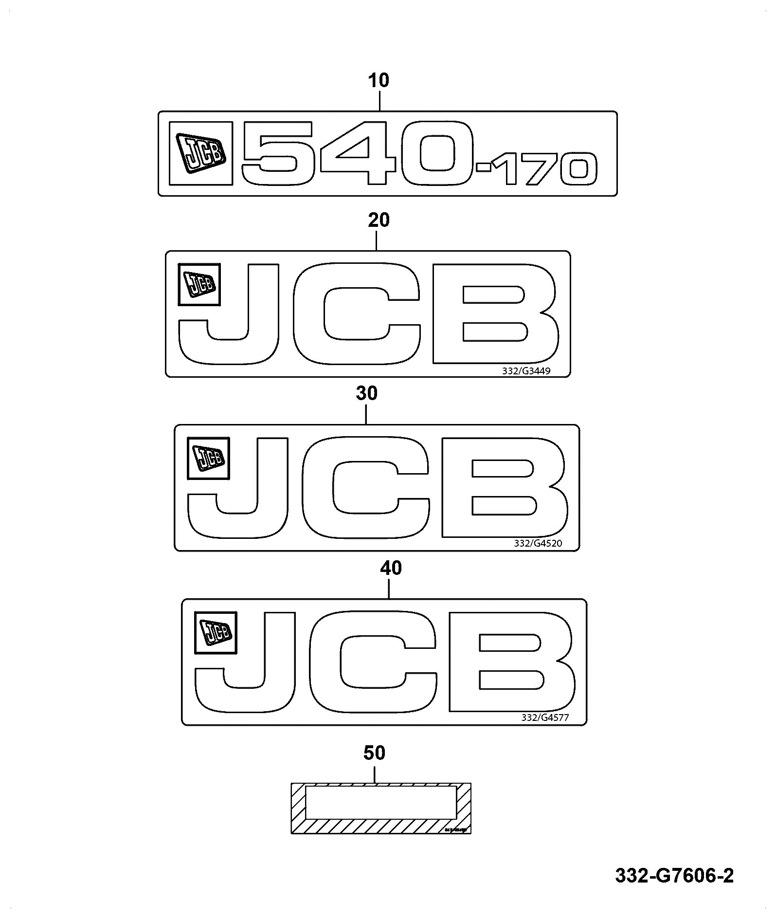 Наклейка 333/P7512 JCB