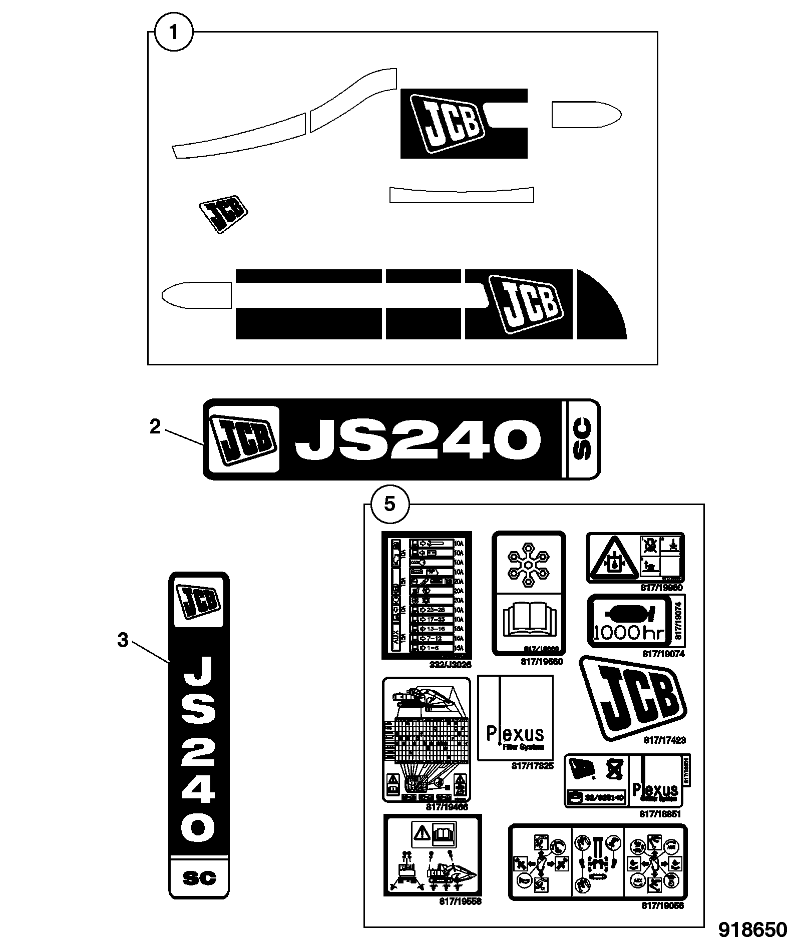 Наклейка 817/19184 JCB