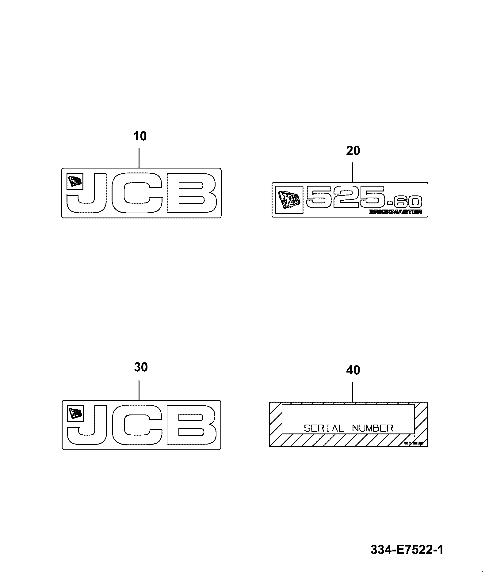Наклейка 332/G3449 JCB