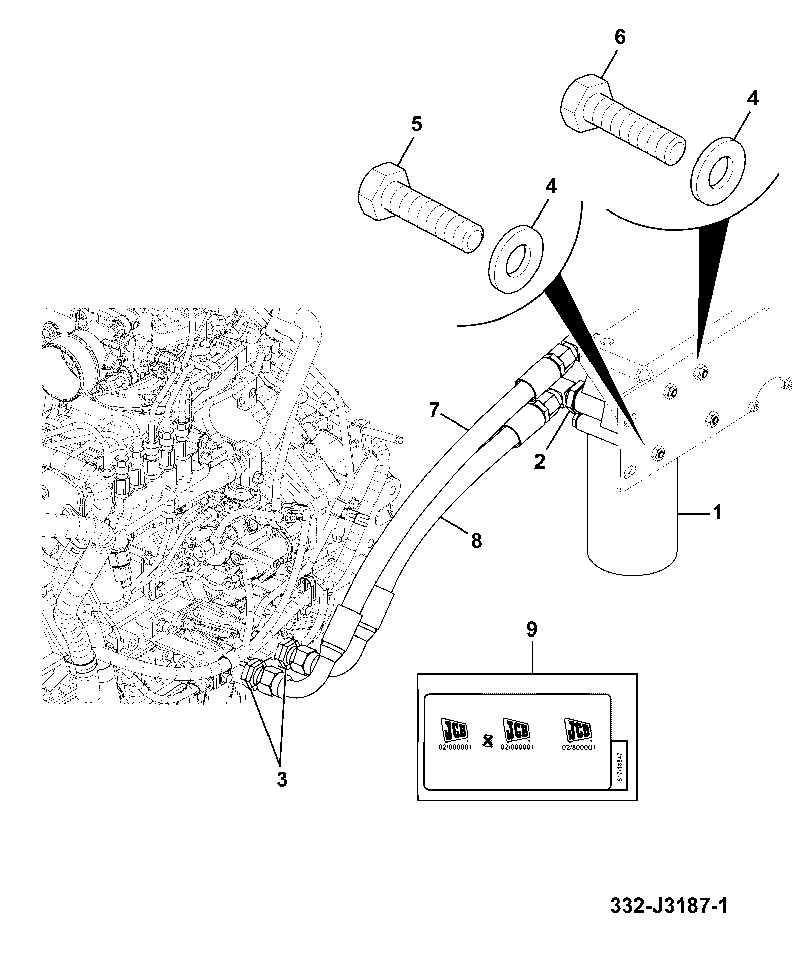 Шланг 333/J0337 JCB