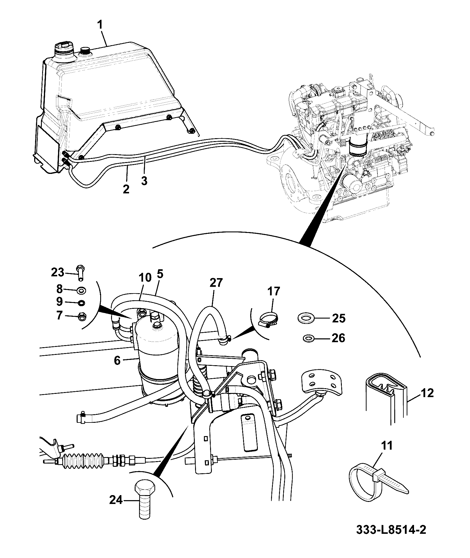 Шланг 333/L2692 JCB