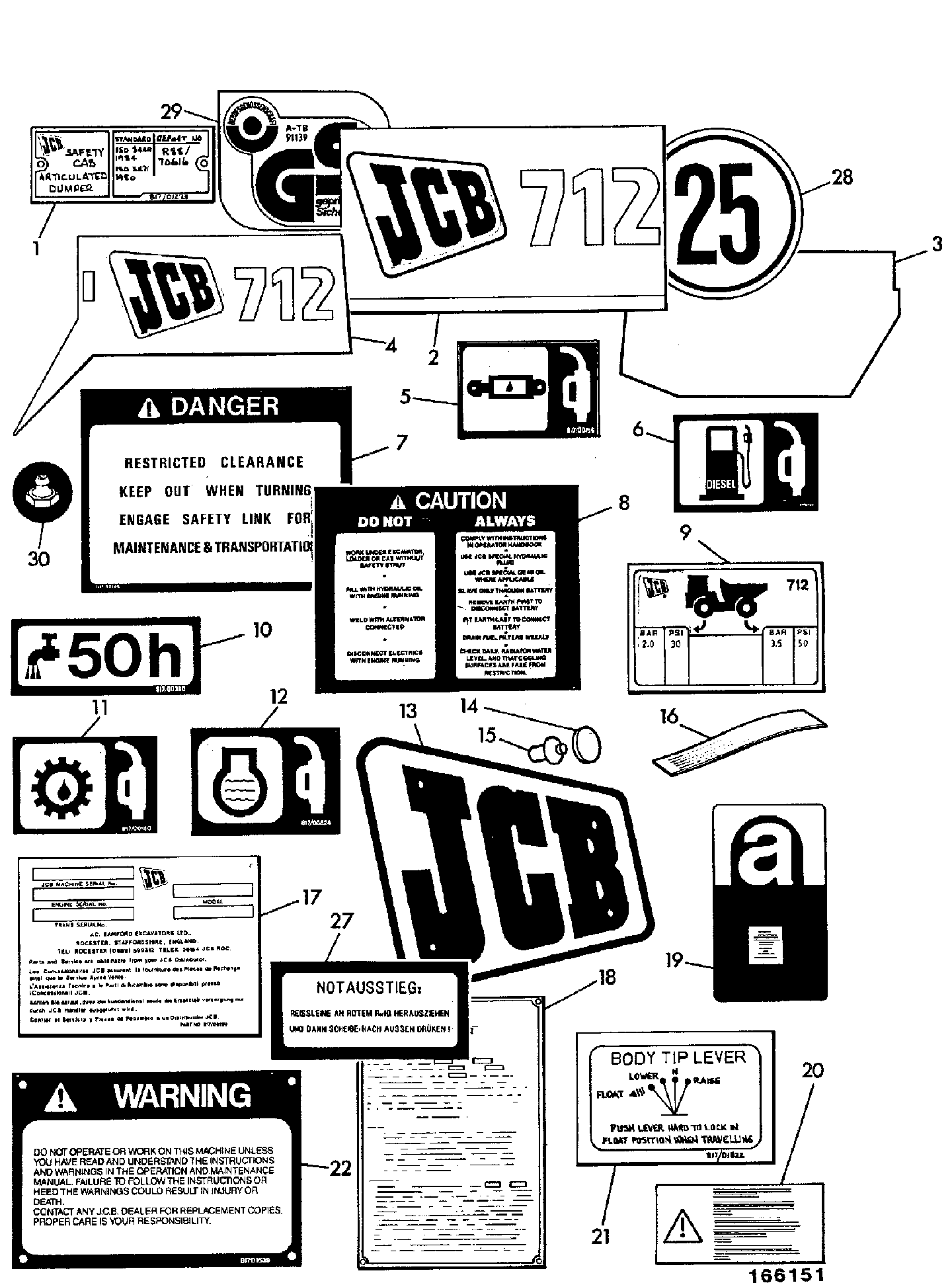 Табличка 817/03024 JCB