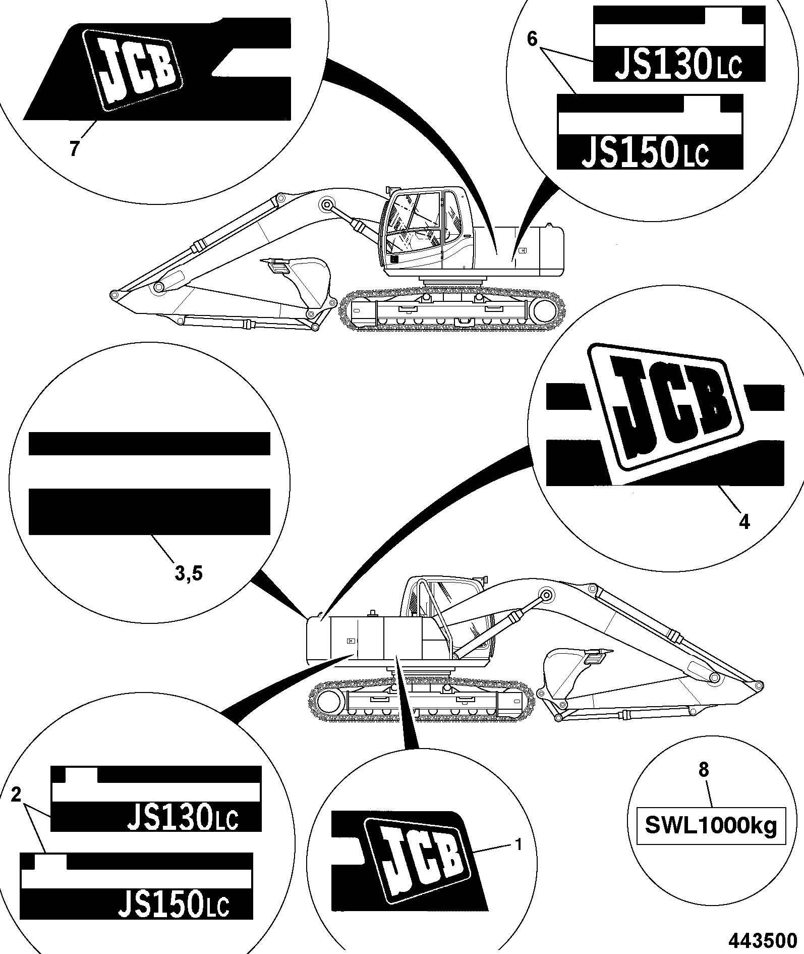 Наклейка JHP0091 JCB