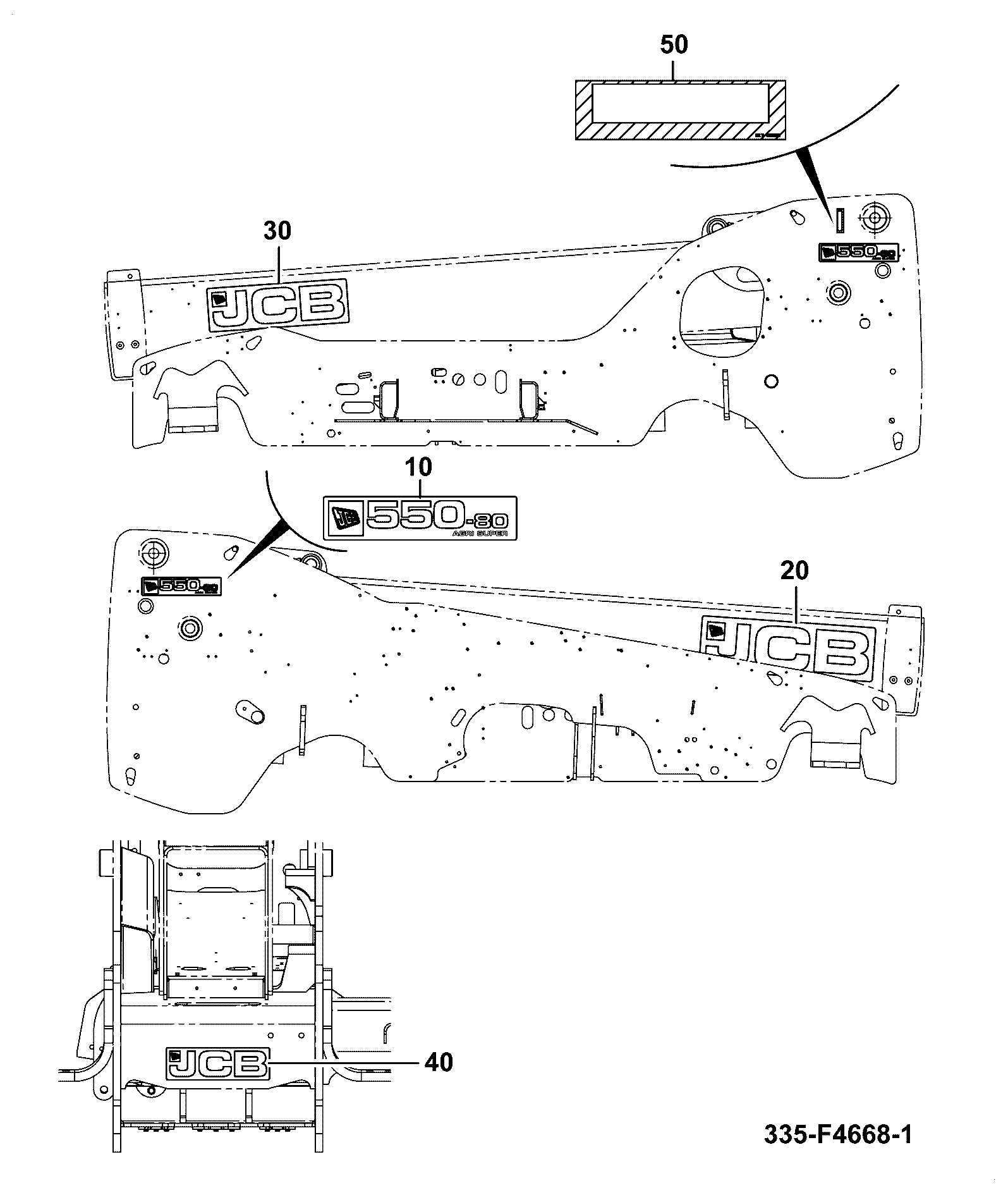 Наклейка 335/F4657 JCB