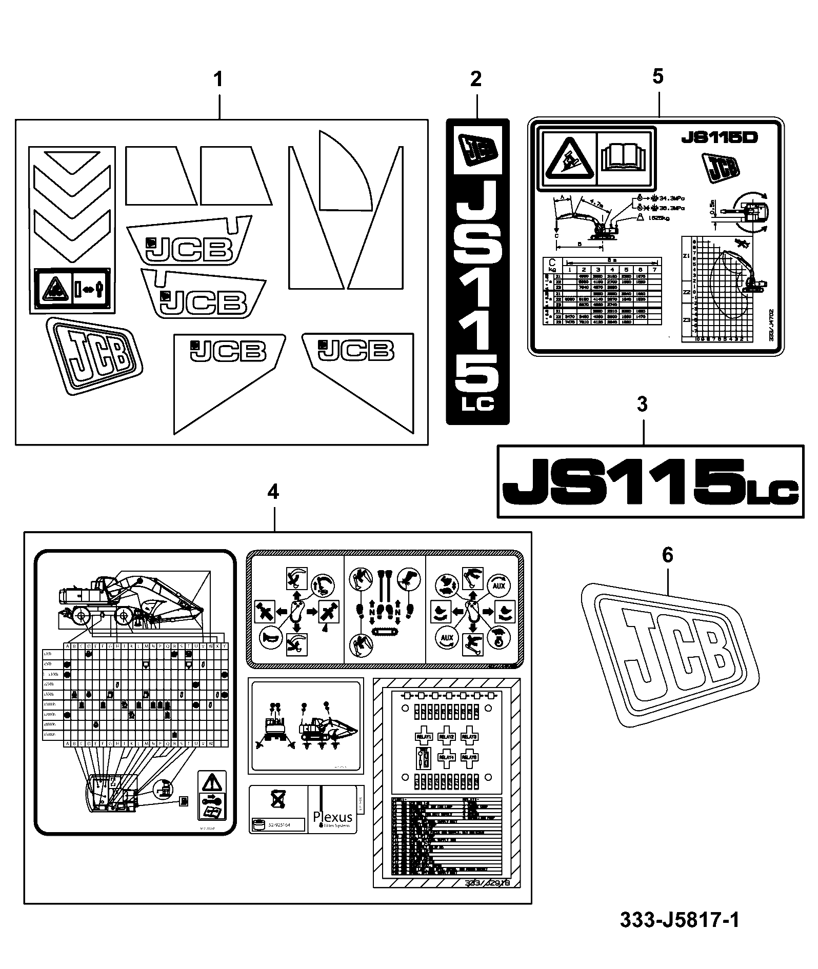 Наклейка 333/J4258 JCB
