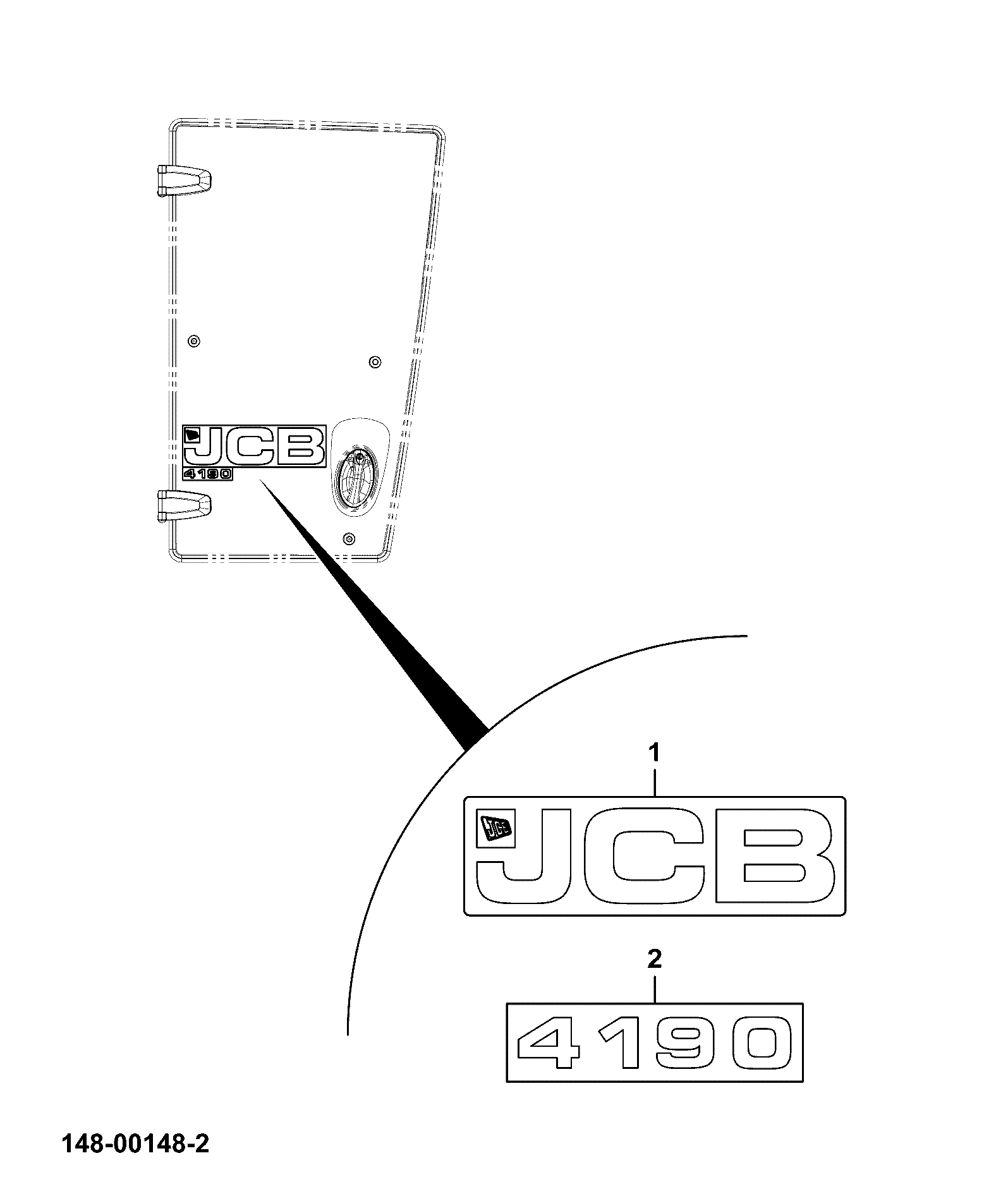 Наклейка 334/S9713 JCB