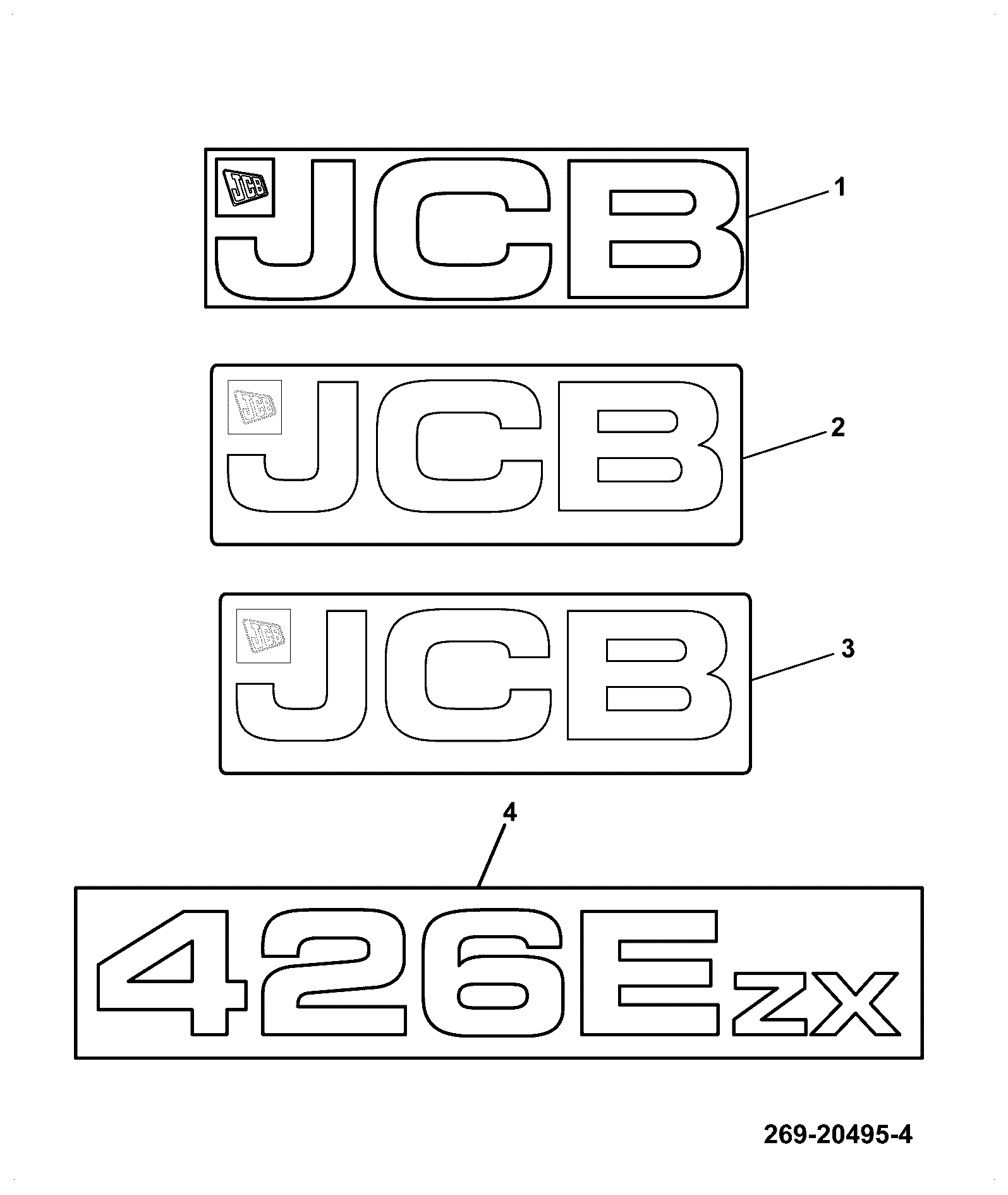 Наклейка 333/R5382 JCB