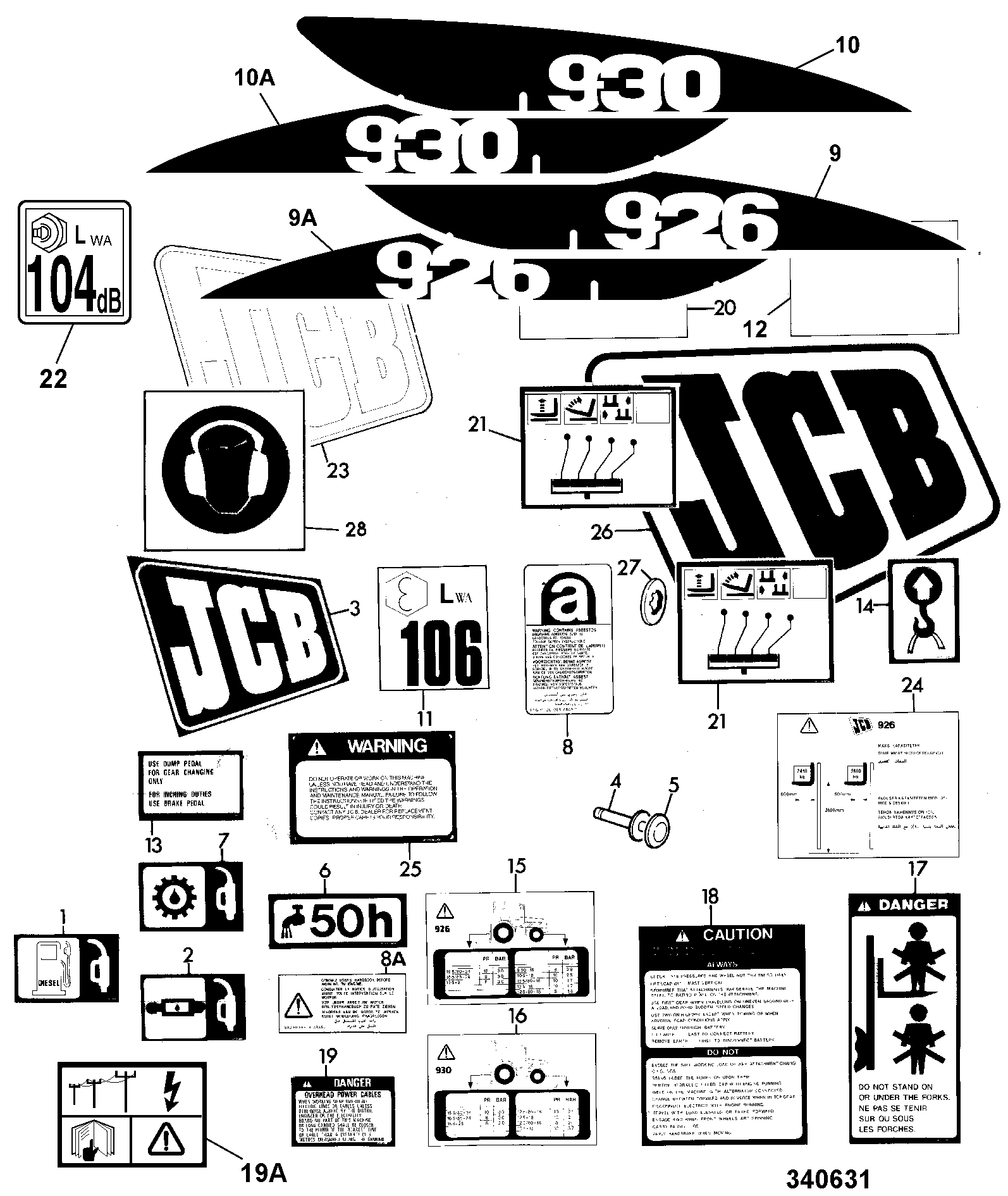Наклейка 817/16813 JCB