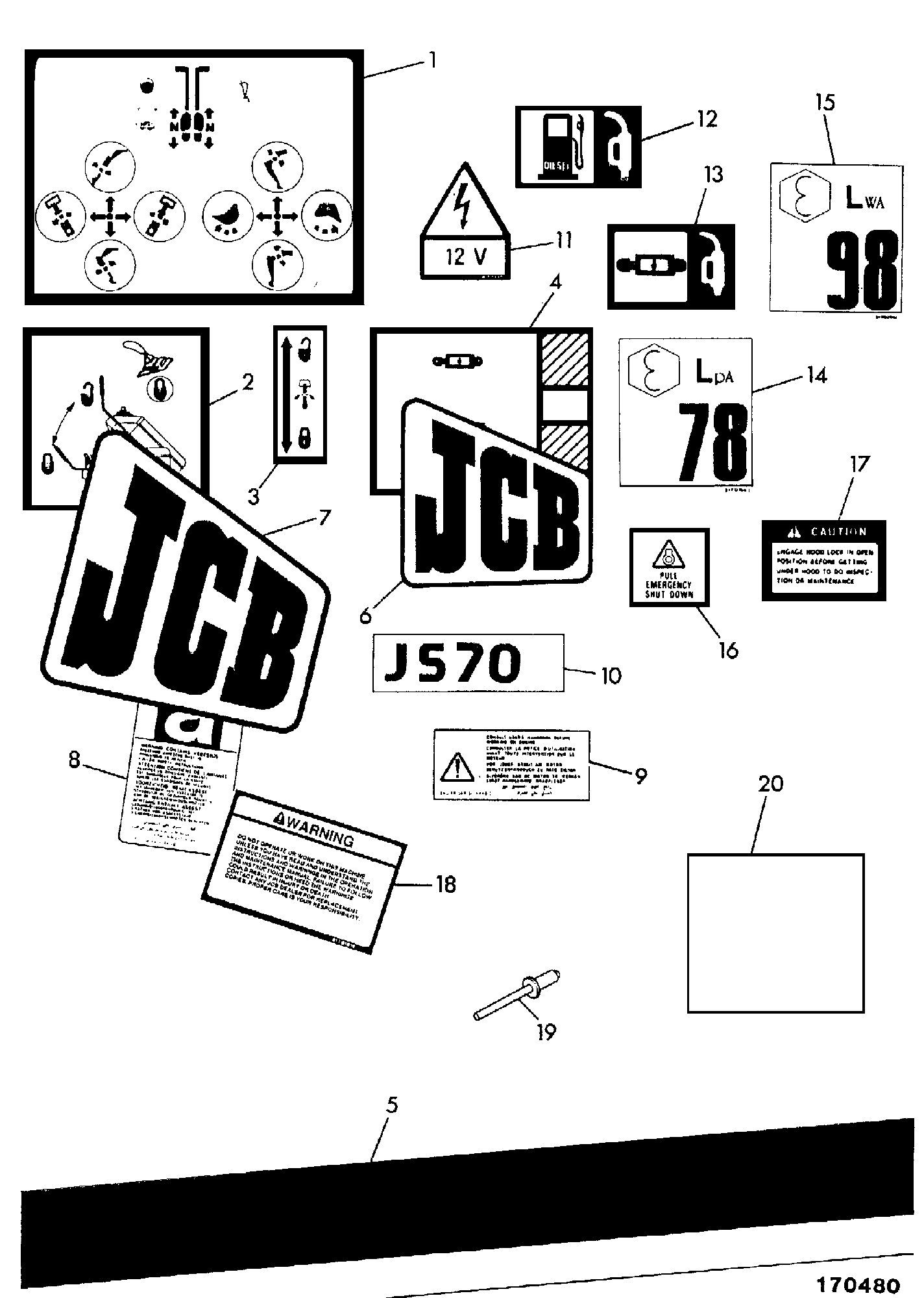 Наклейка JHP0089 JCB