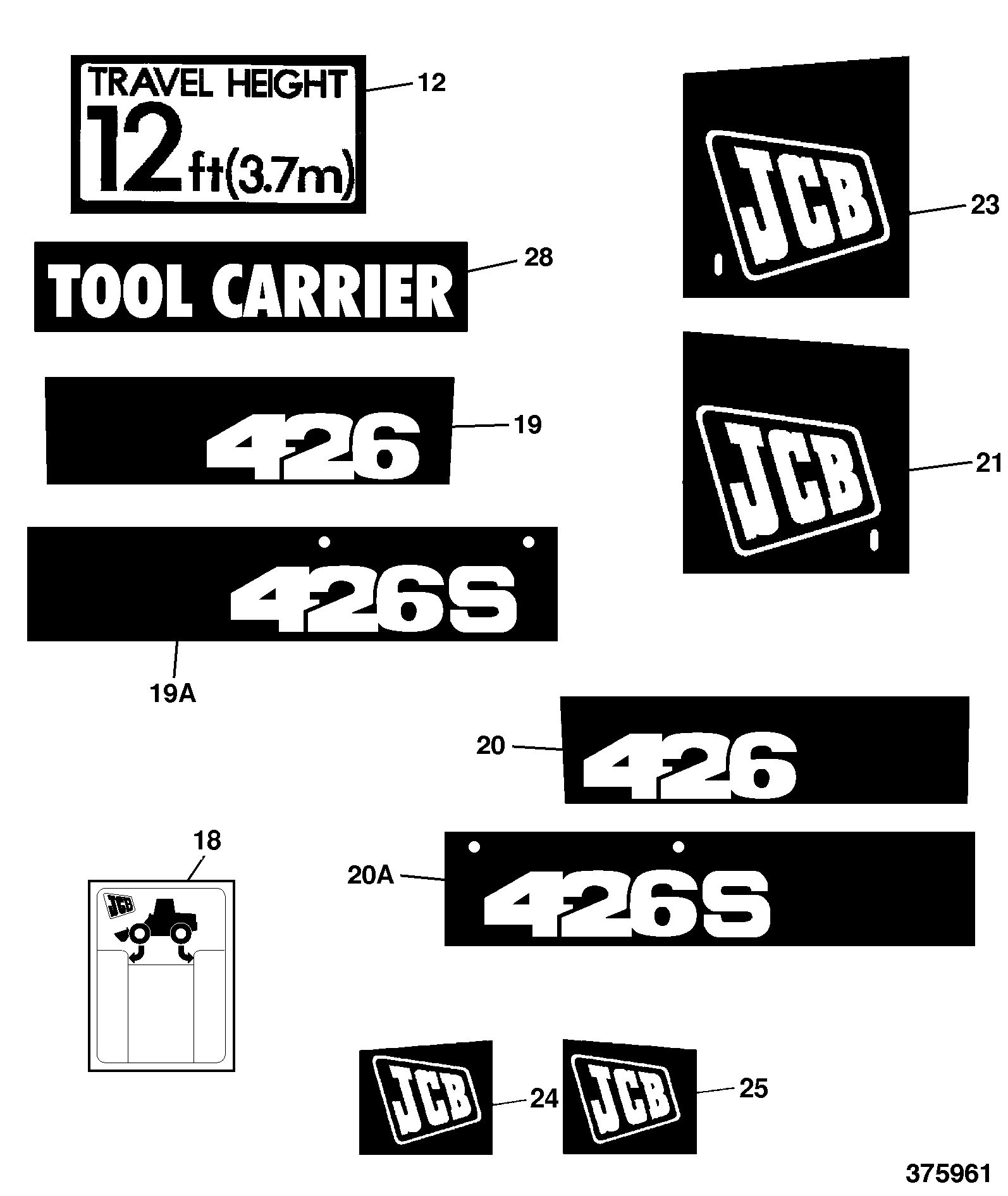 Наклейка 817/17481 JCB
