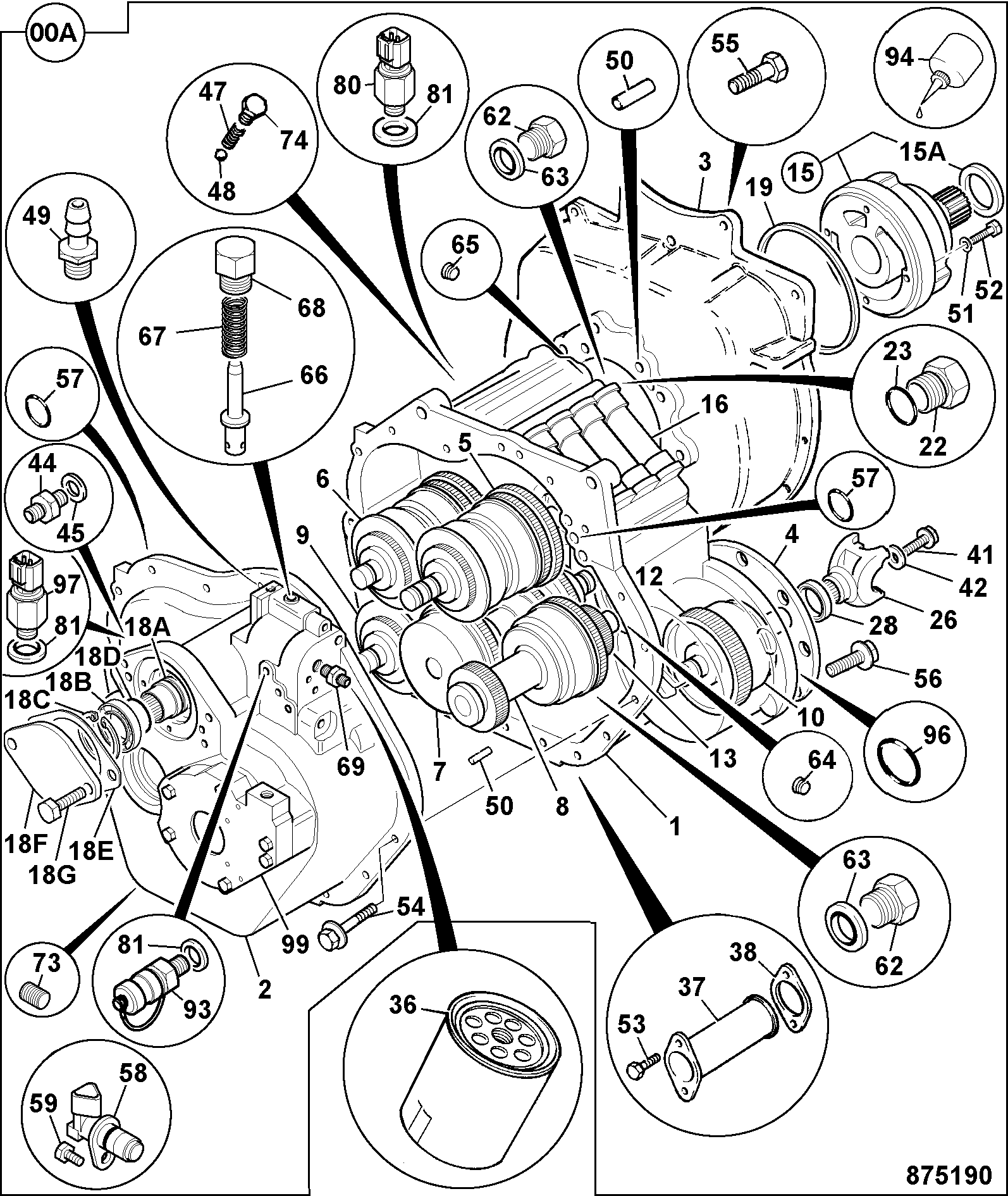 Коробка передач 442/25460 JCB