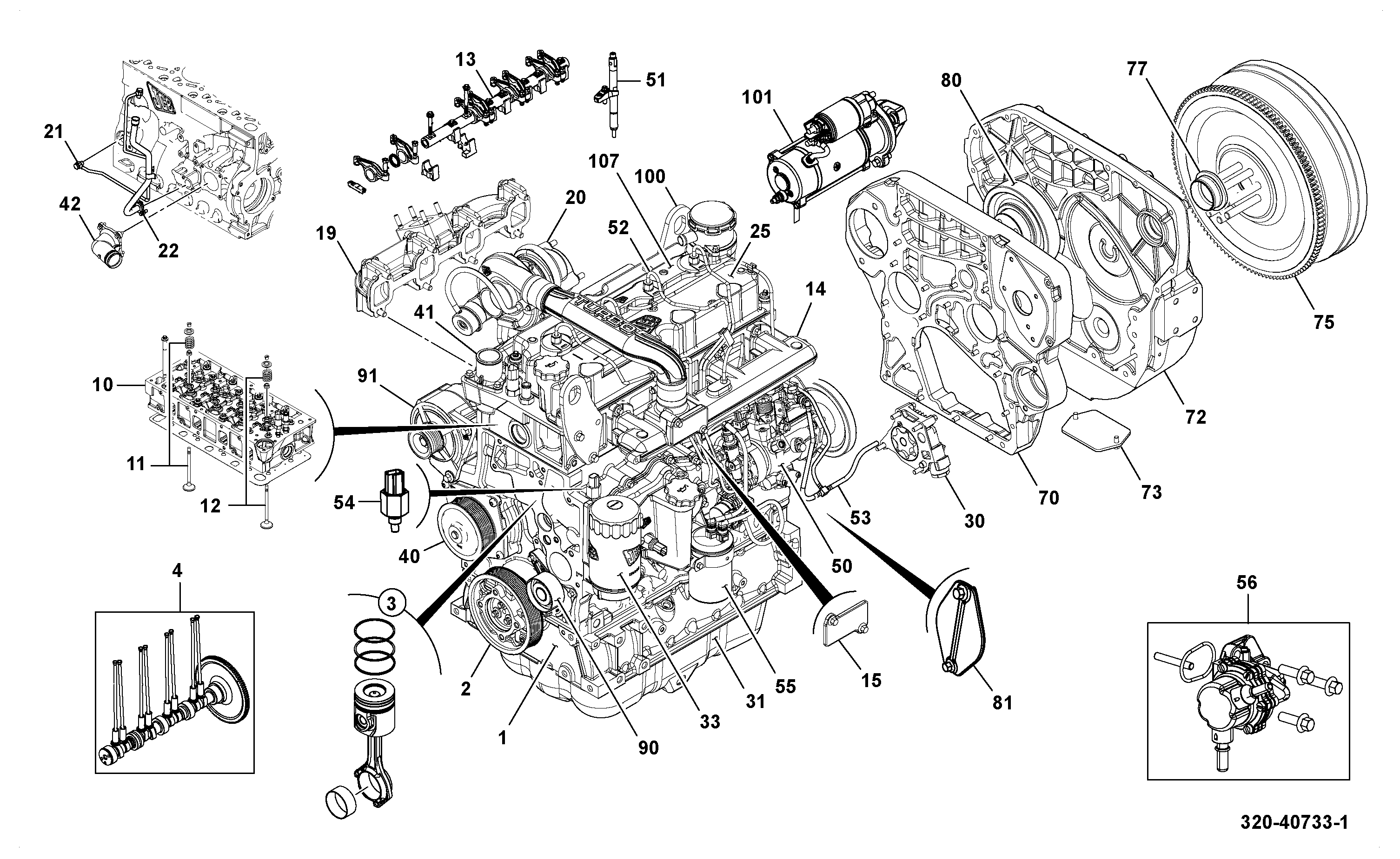 Двигатель 320/40733 JCB