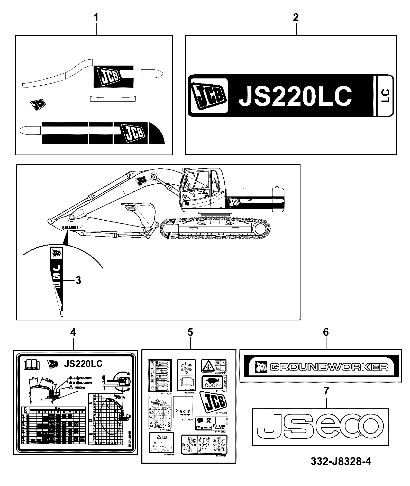 Наклейка 332/J8282 JCB