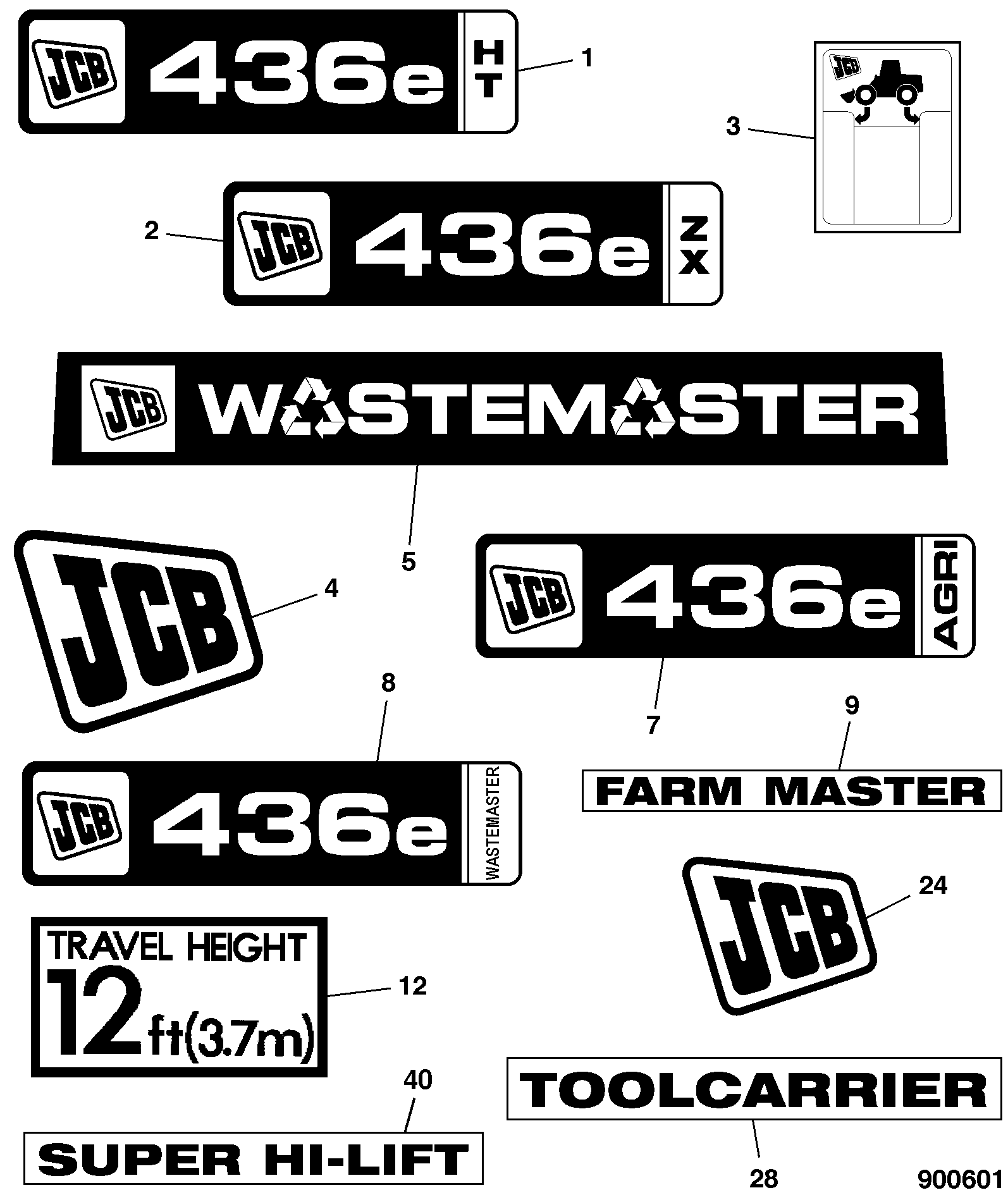Табличка 333/U4204 JCB