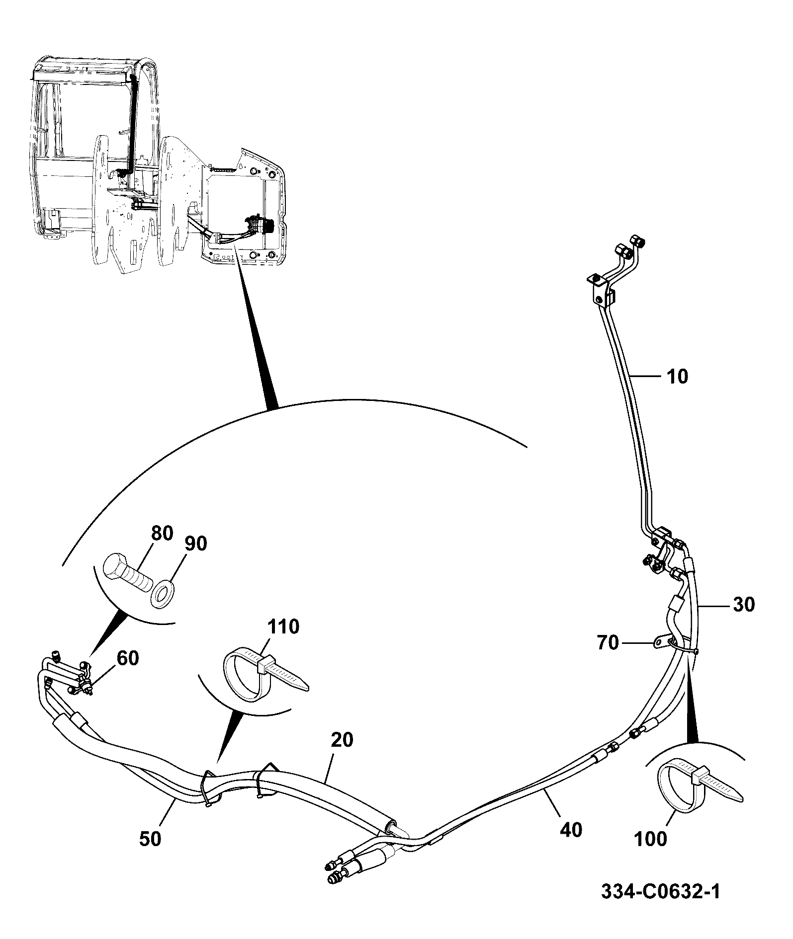 Шланг 334/C0645 JCB