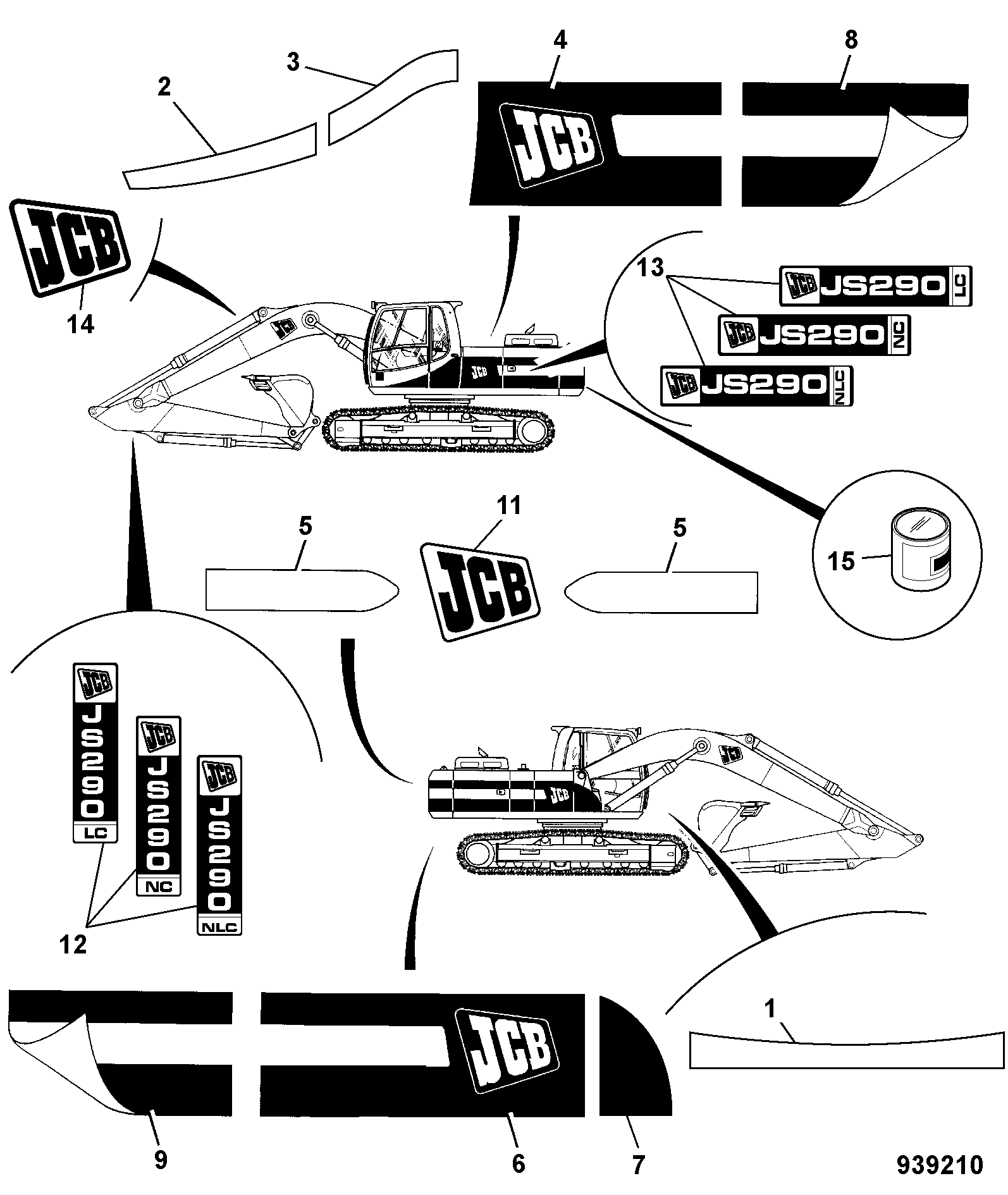 Наклейка 332/J6396 JCB
