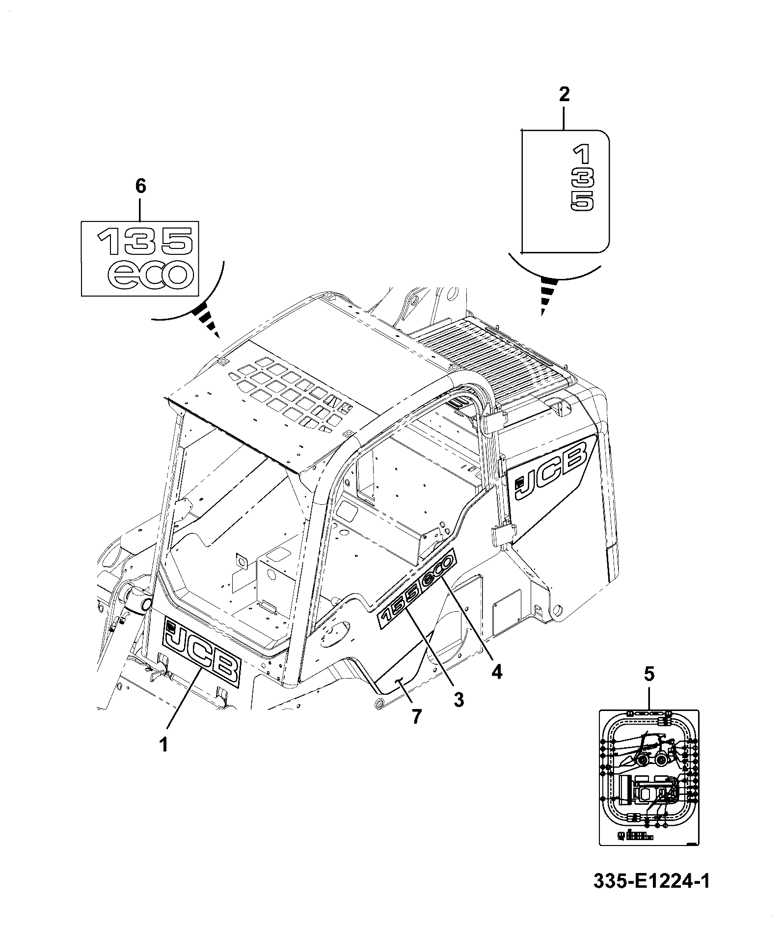 Наклейка 332/X6670 JCB