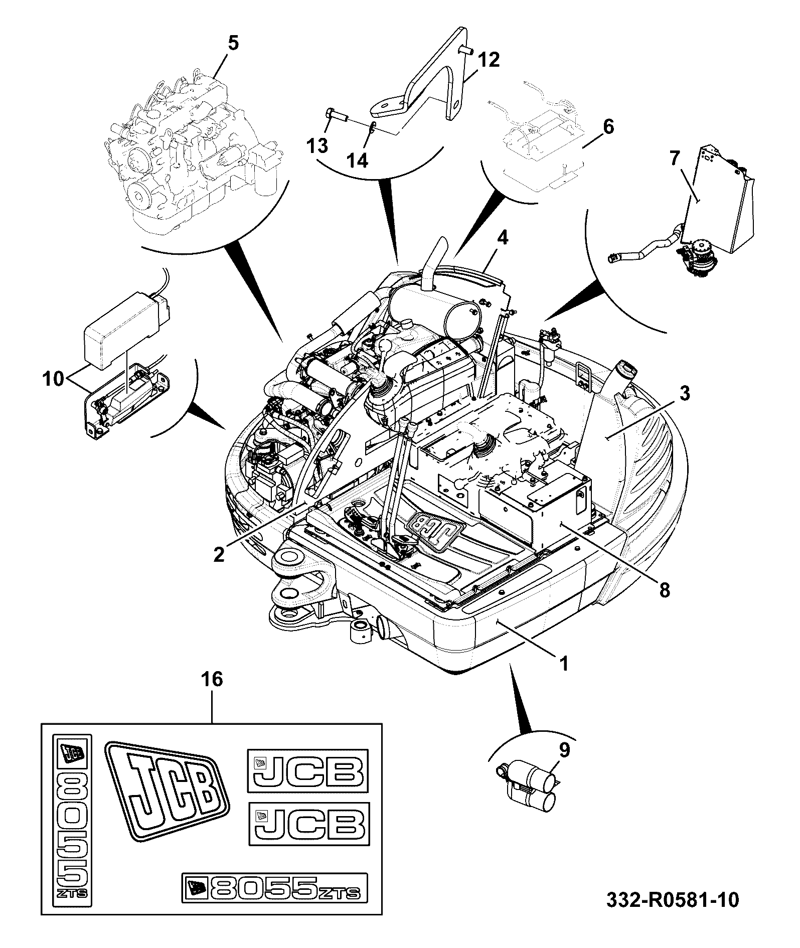 Электрооборудование 332/R9482 JCB