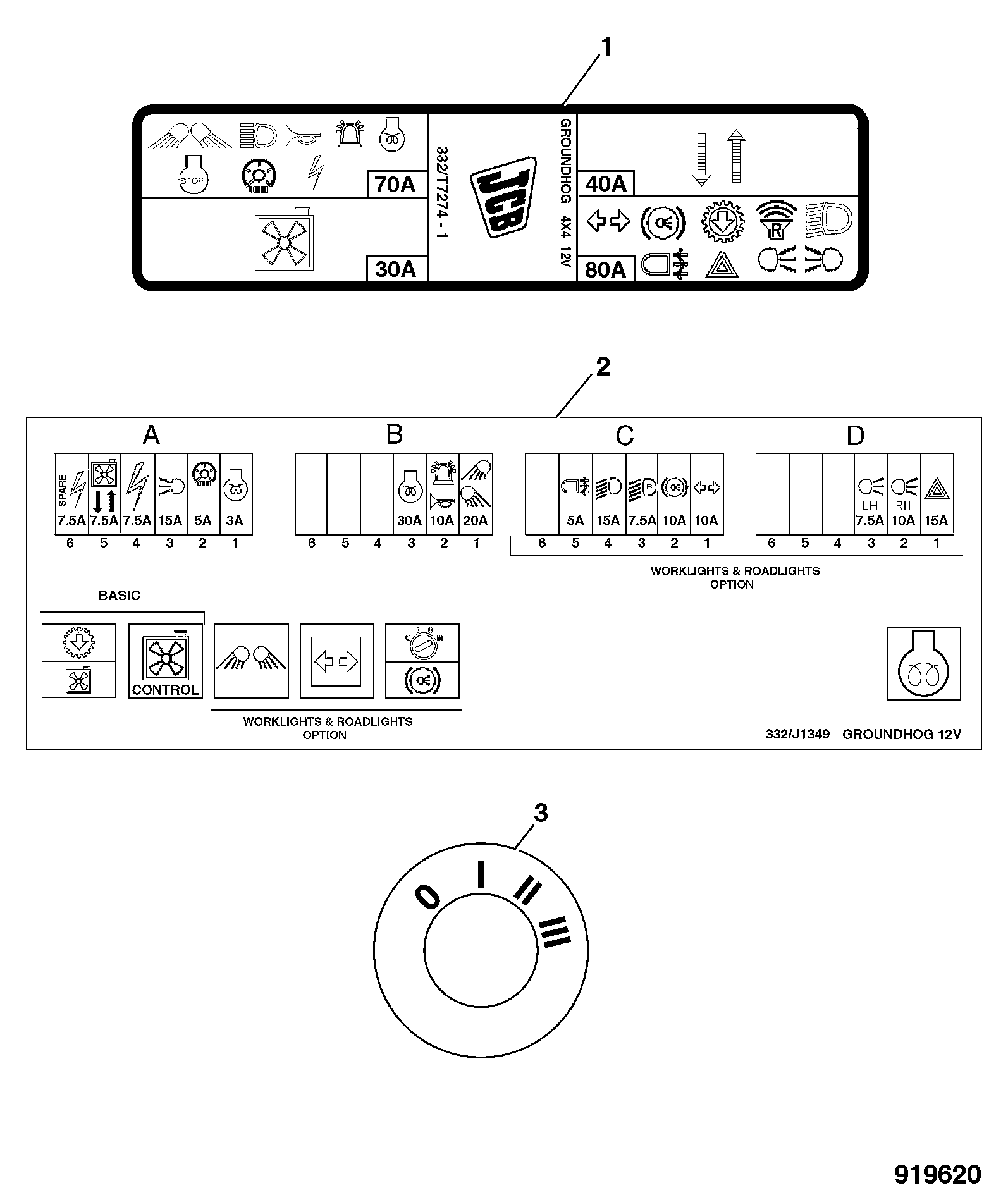Наклейка 332/U1349 JCB