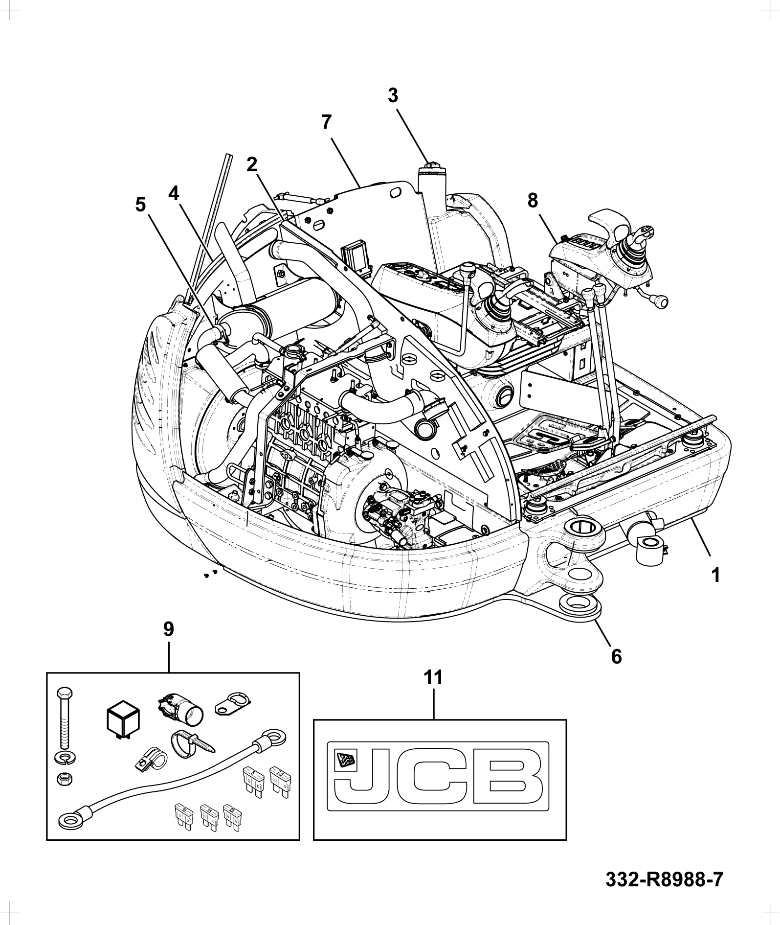 Наклейки 333/R5080 JCB