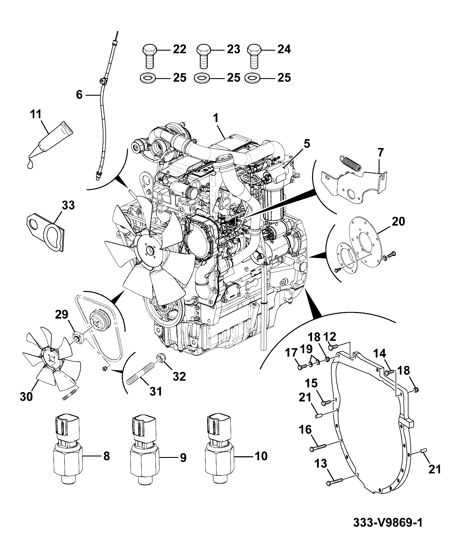 Двигатель 333/V9883 JCB