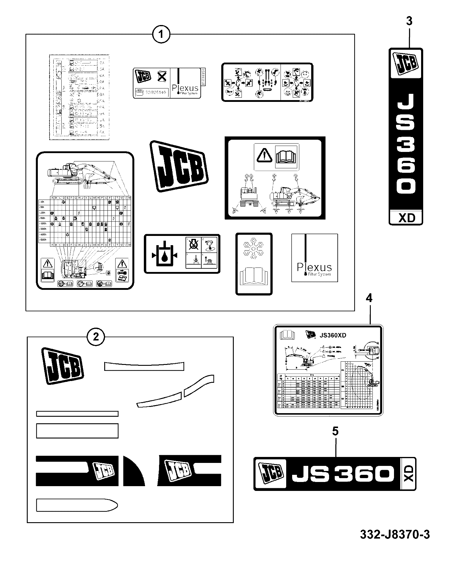 Наклейка 332/J8413 JCB