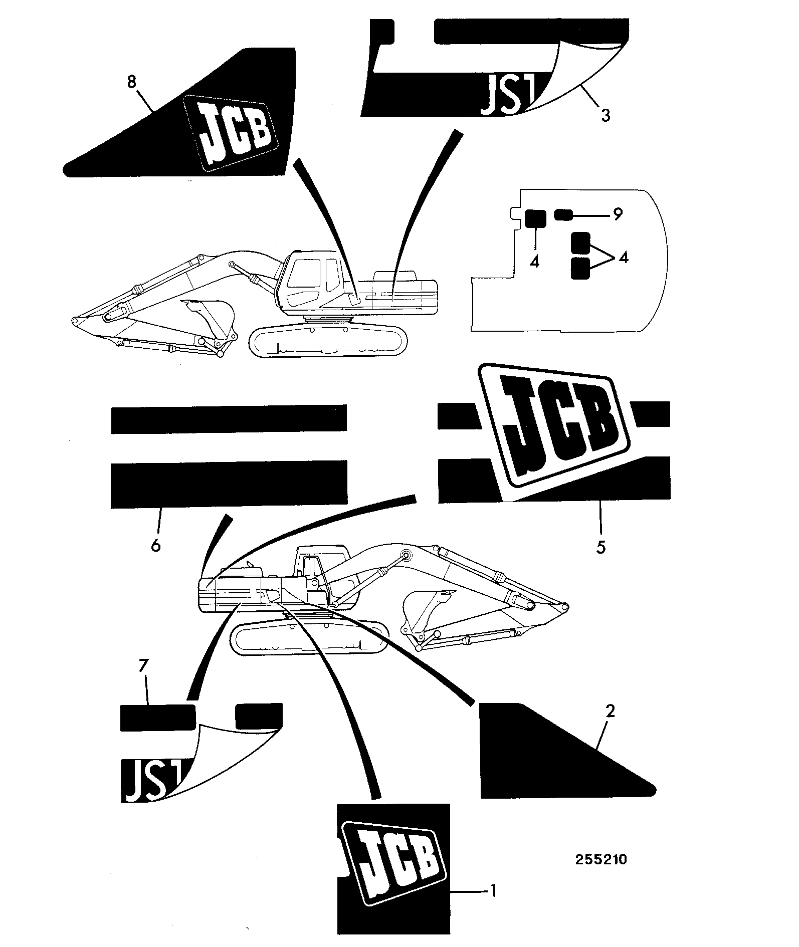 Наклейка JTP0121 JCB