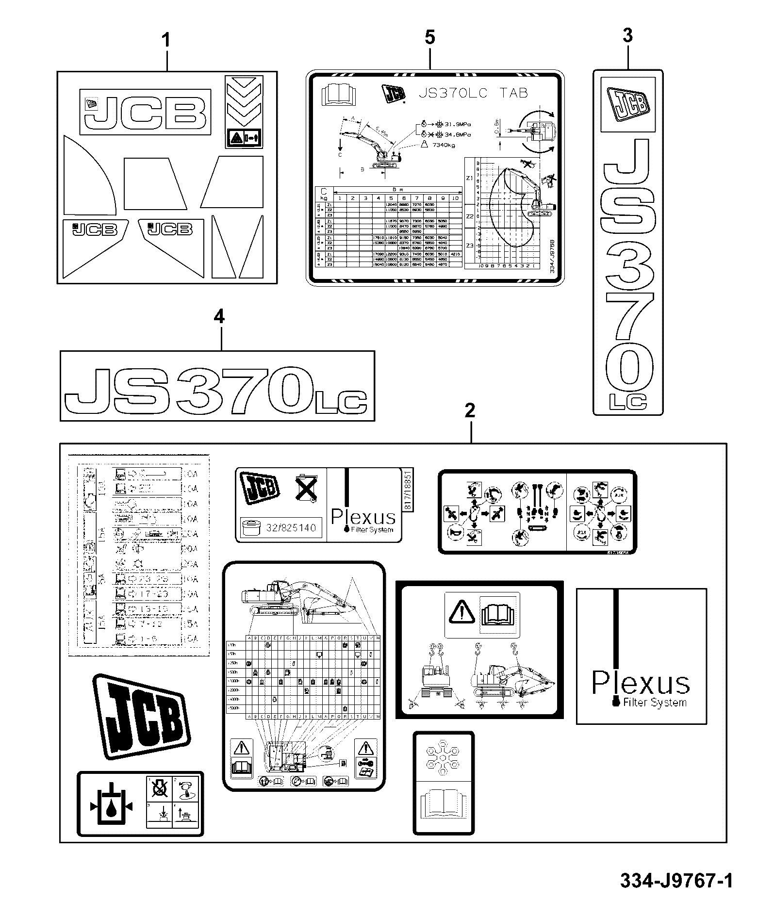 Схема 334/J9768 JCB