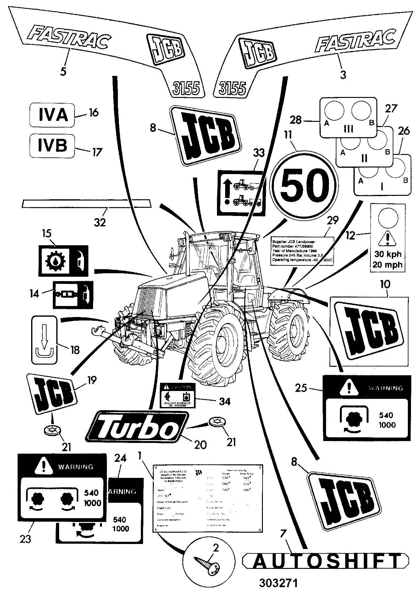 Наклейка 817/05148 JCB