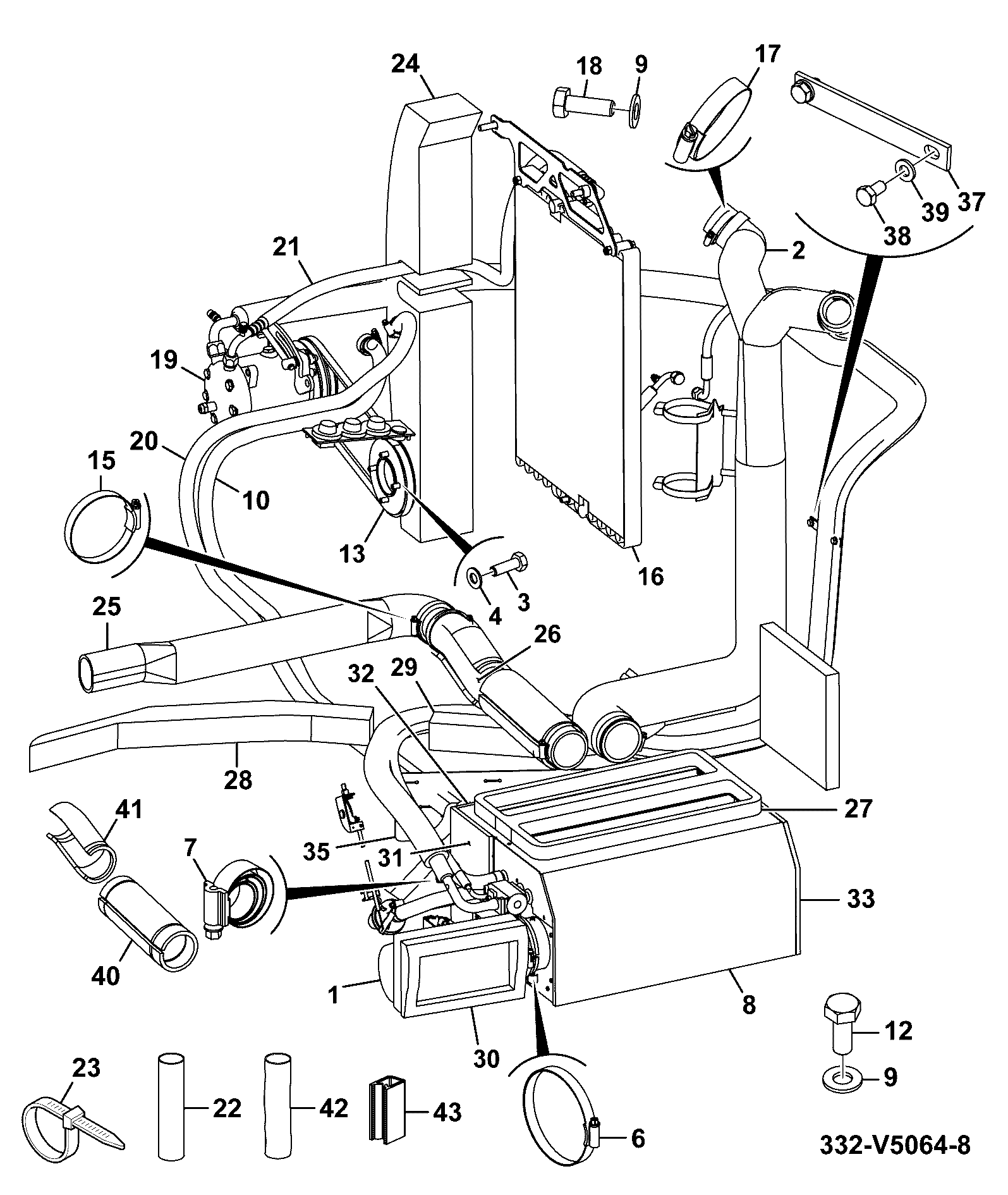 Комплект-воздух conditioning 333/R4643 JCB