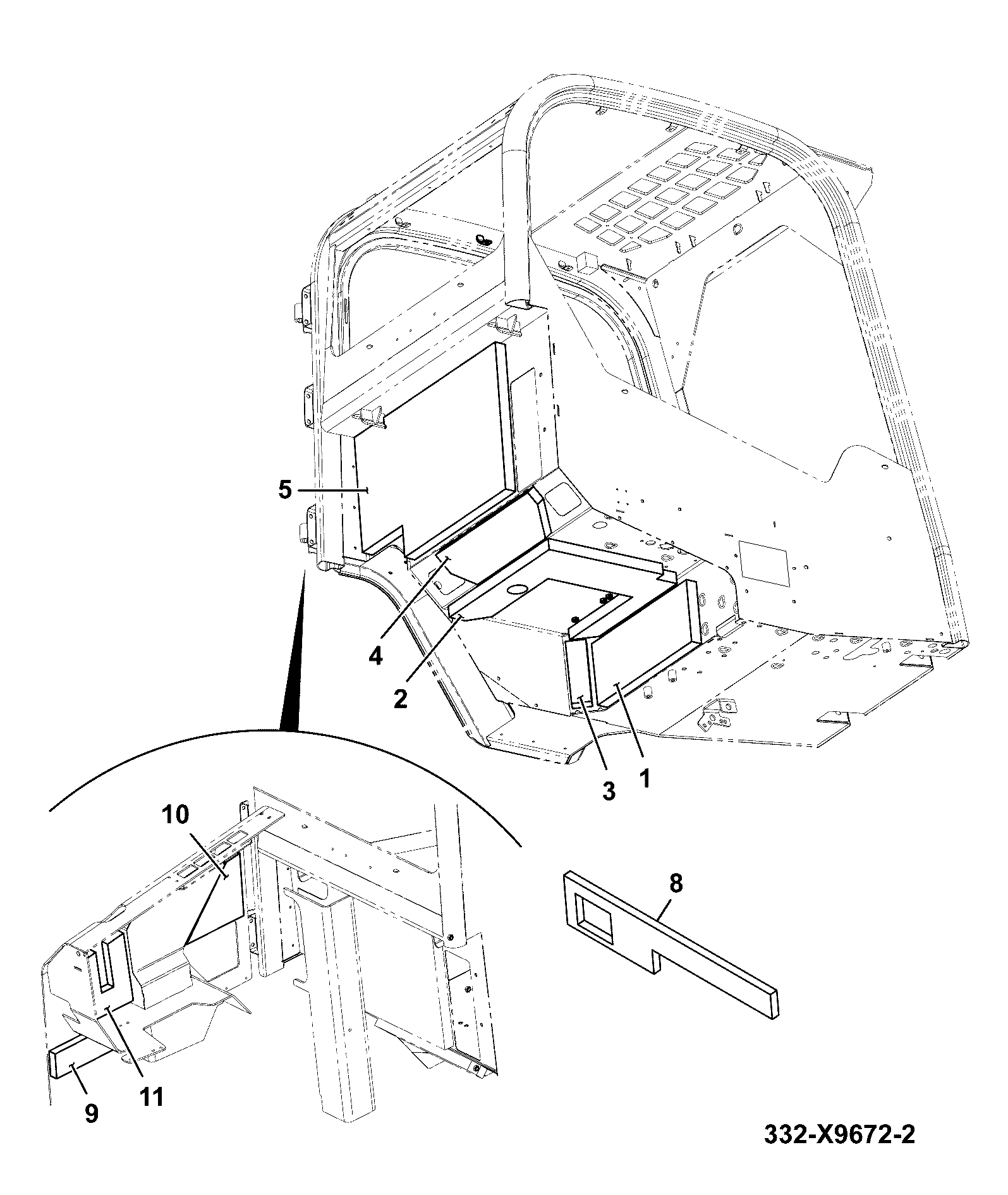 панель 332/X9676 JCB