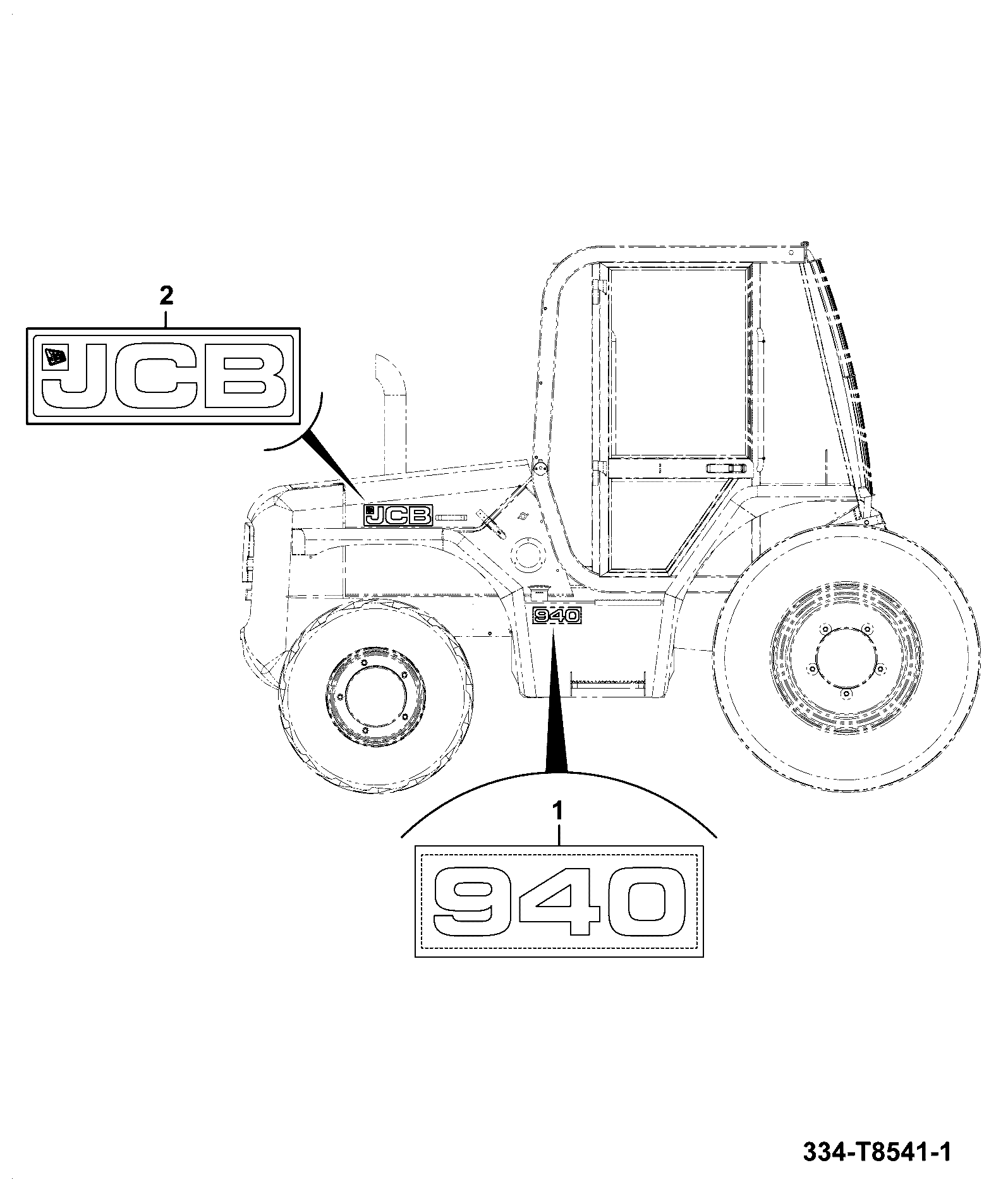 Наклейка 333/R4660 JCB