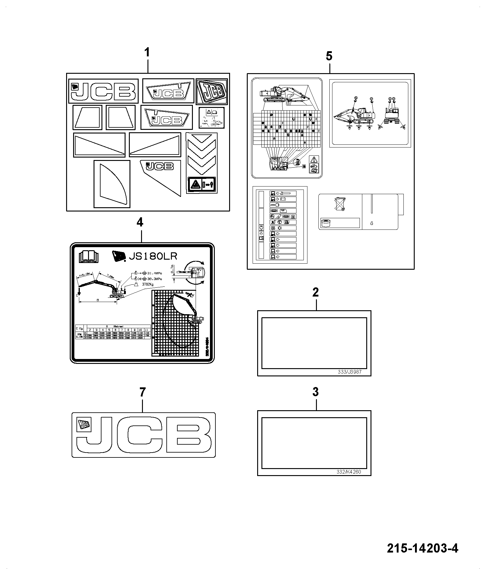 Наклейка 333/J3987 JCB