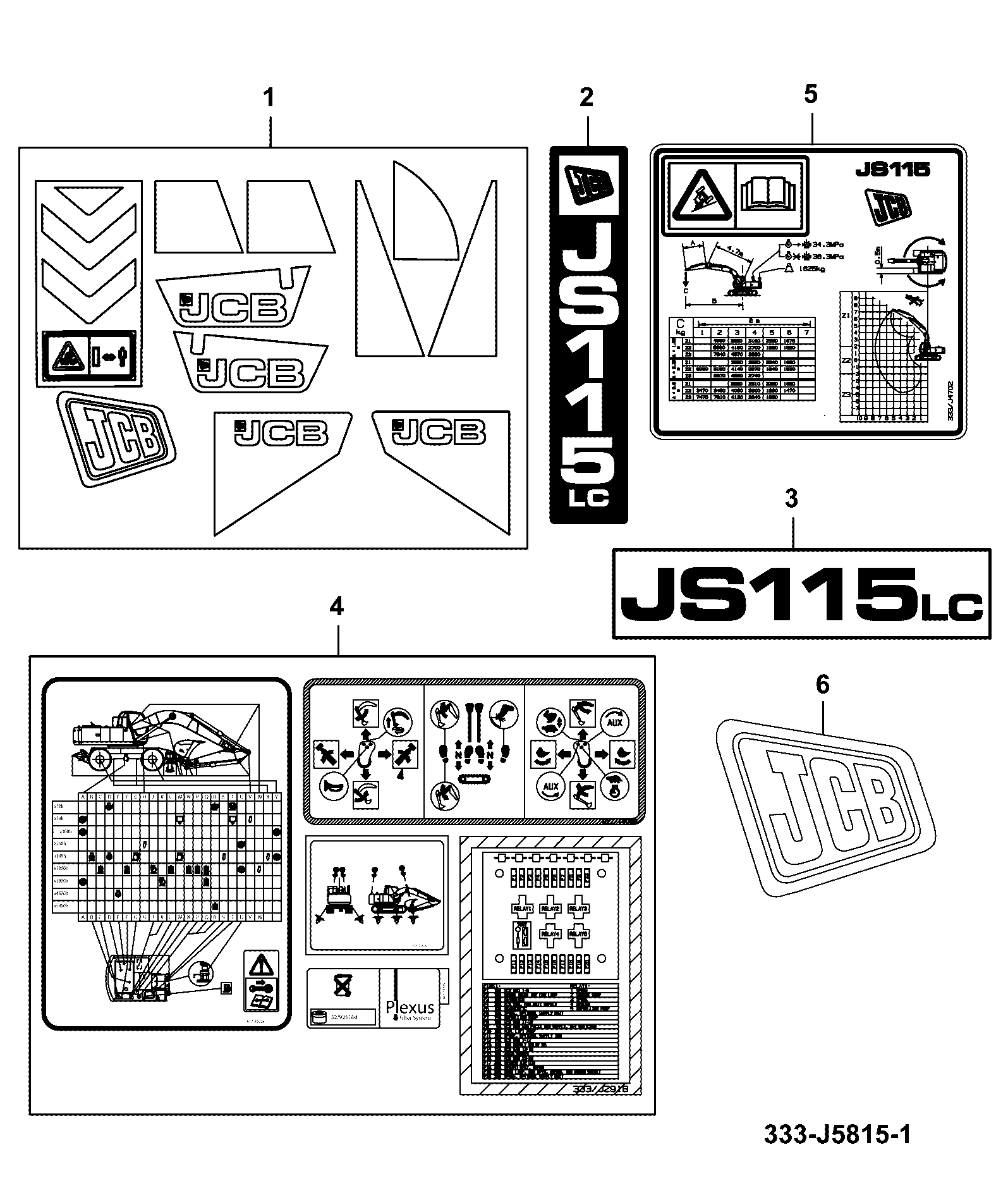 Наклейка 333/J4632 JCB